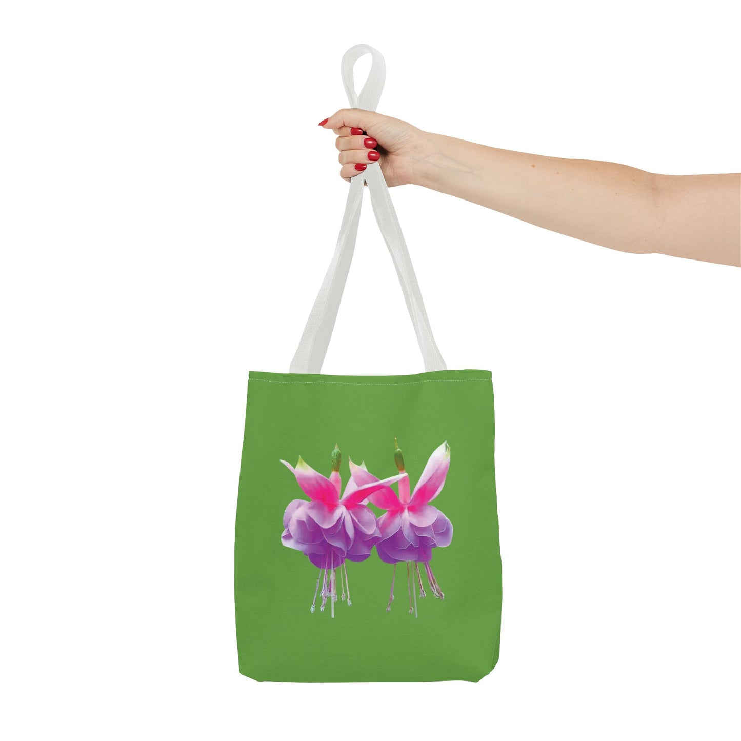 Tropical Real Two Fuchsias/Green Tote Bag - 3 Sizes