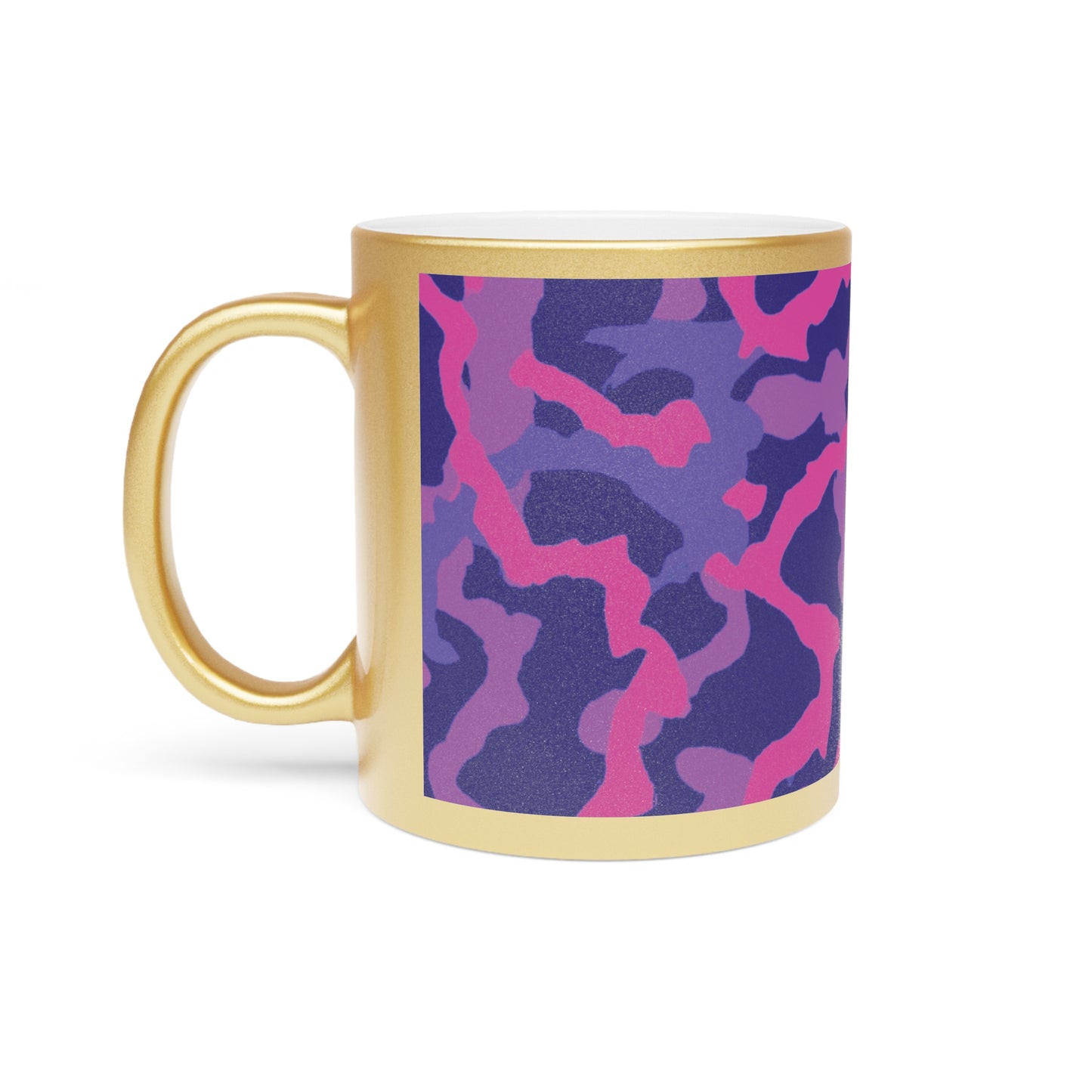 Tropical Metallic Mug, Gold or Silver - Coral Threads/Heatwave