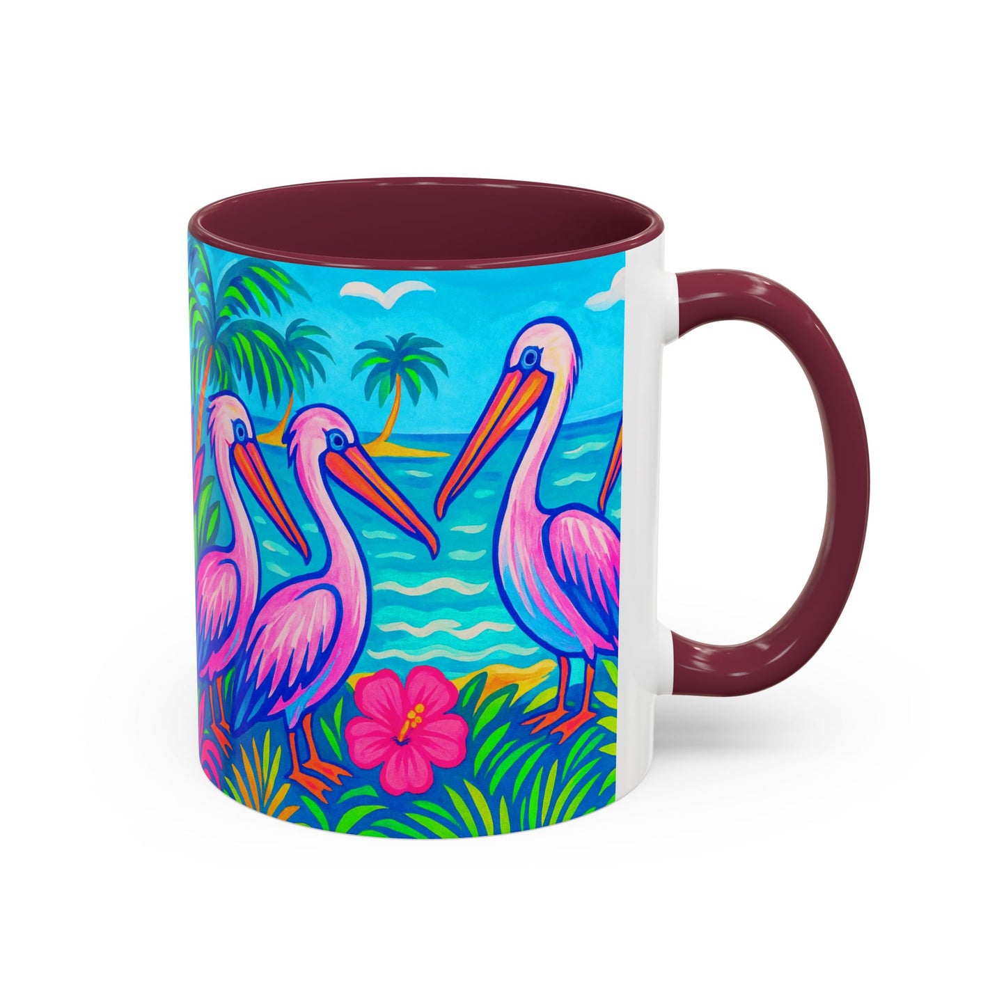 Accent Color Coffee Mug, Many Colors - 11oz & 15oz / Pelican Party