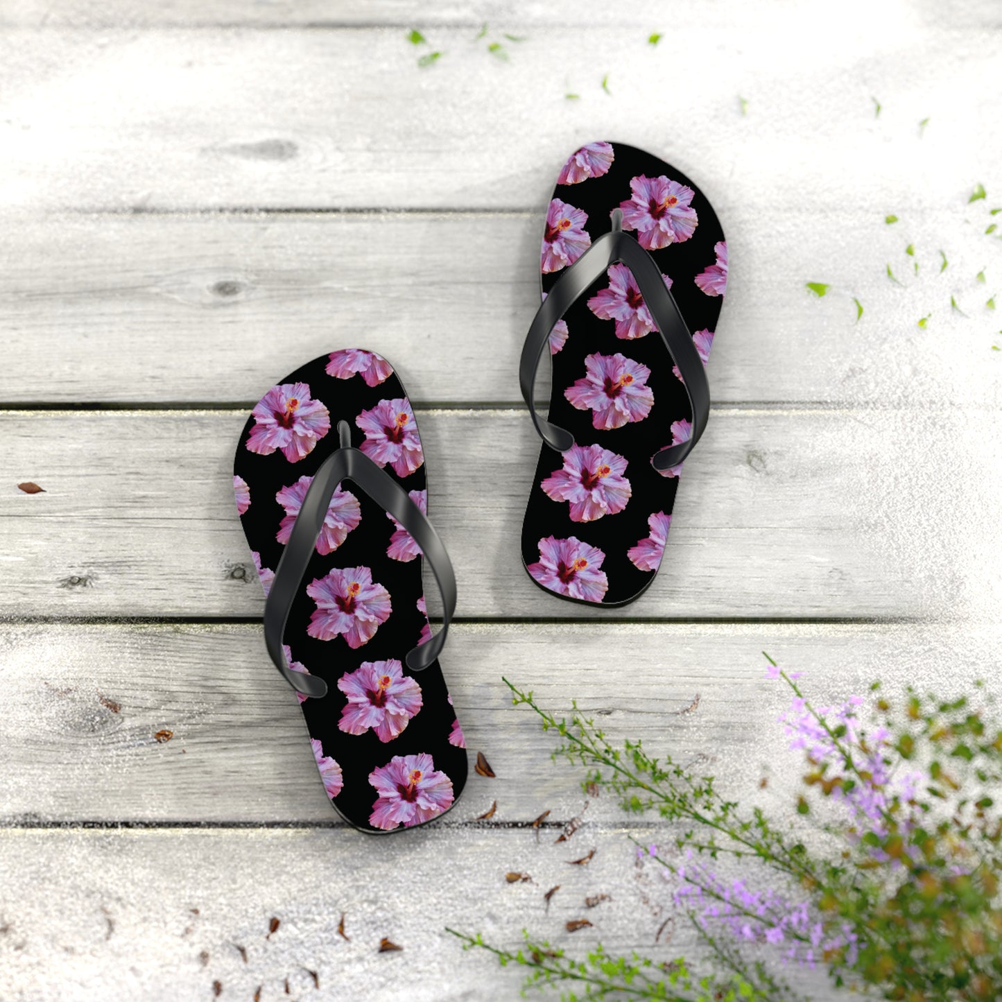 Flops - Purple Hibiscus/Black