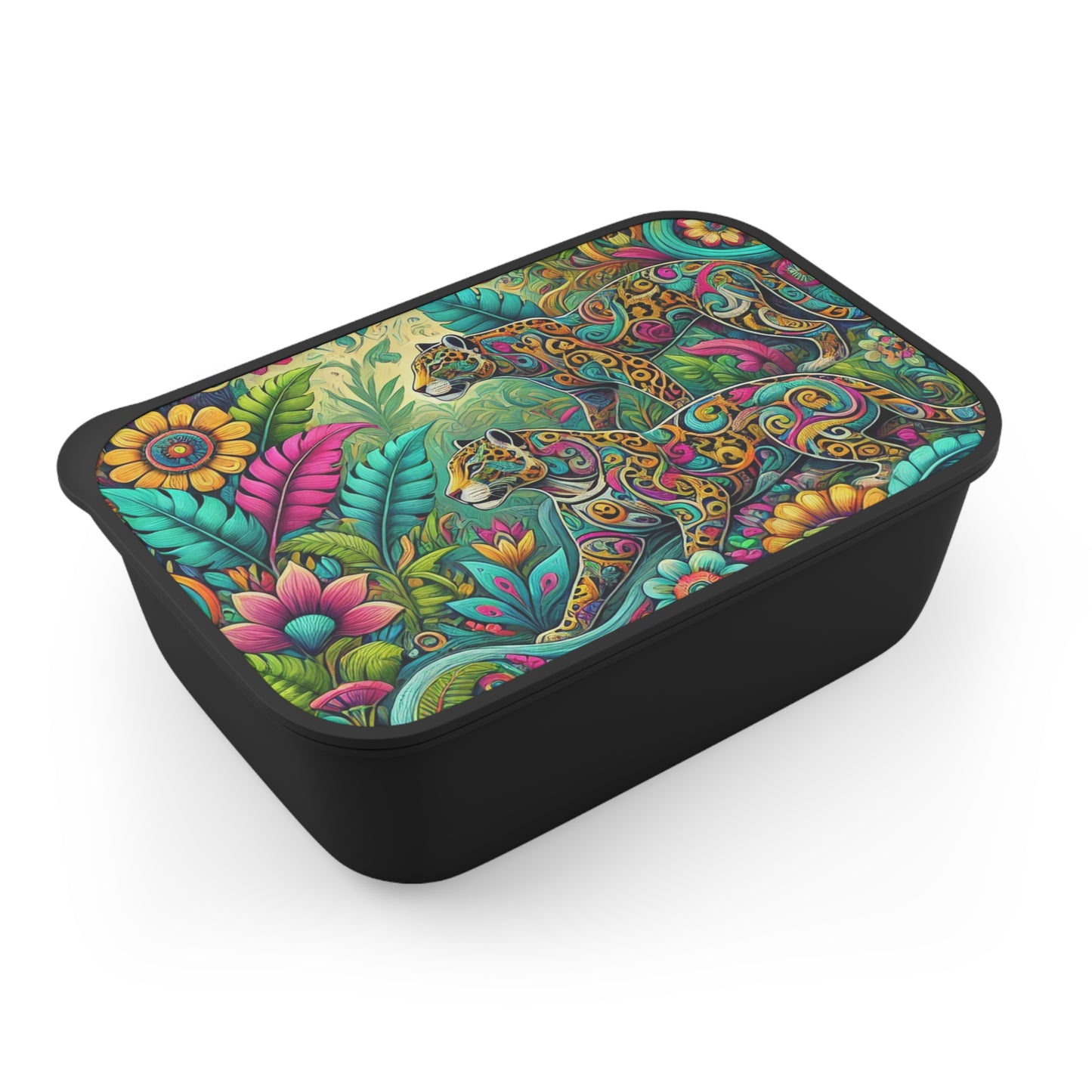 Bento Box with Utensils - Jaguar Pop