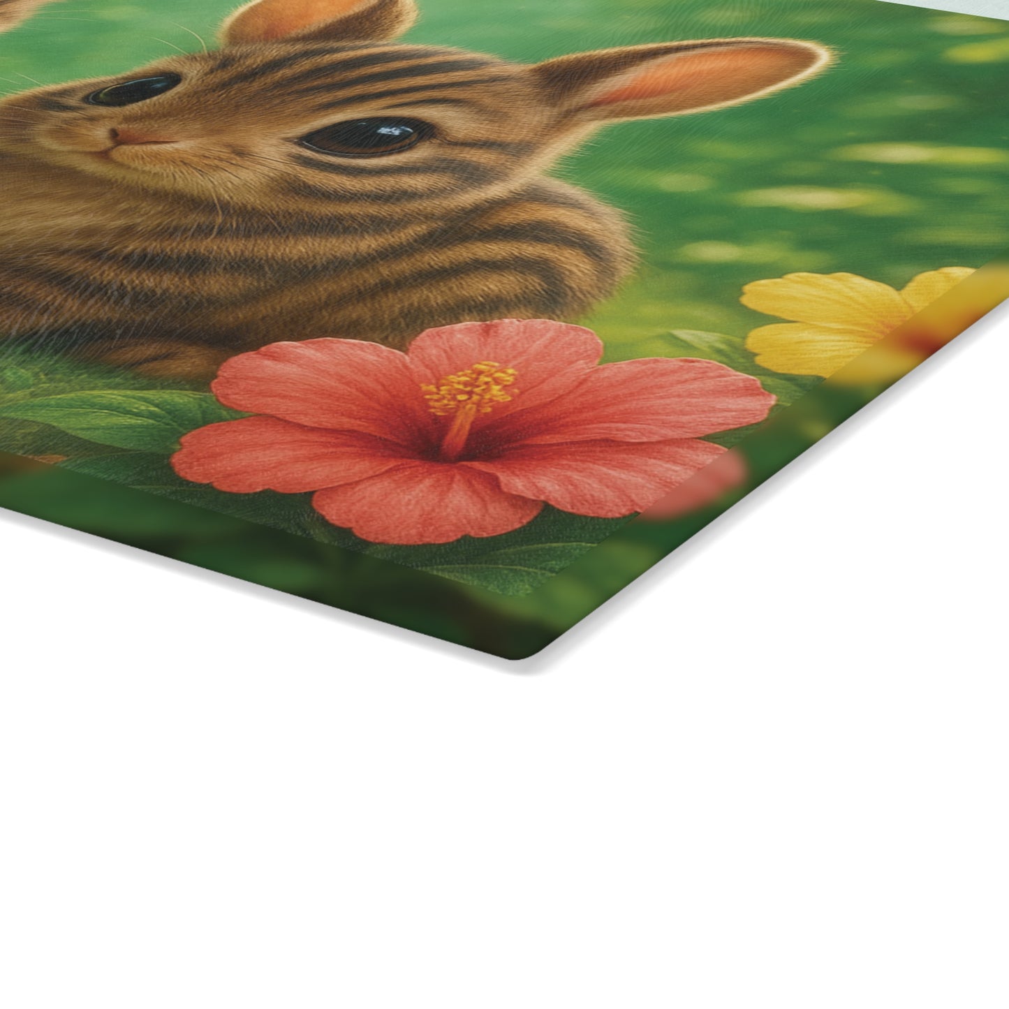 Glass Cutting Board, 2 sizes - Baby Sumatran Rabbits