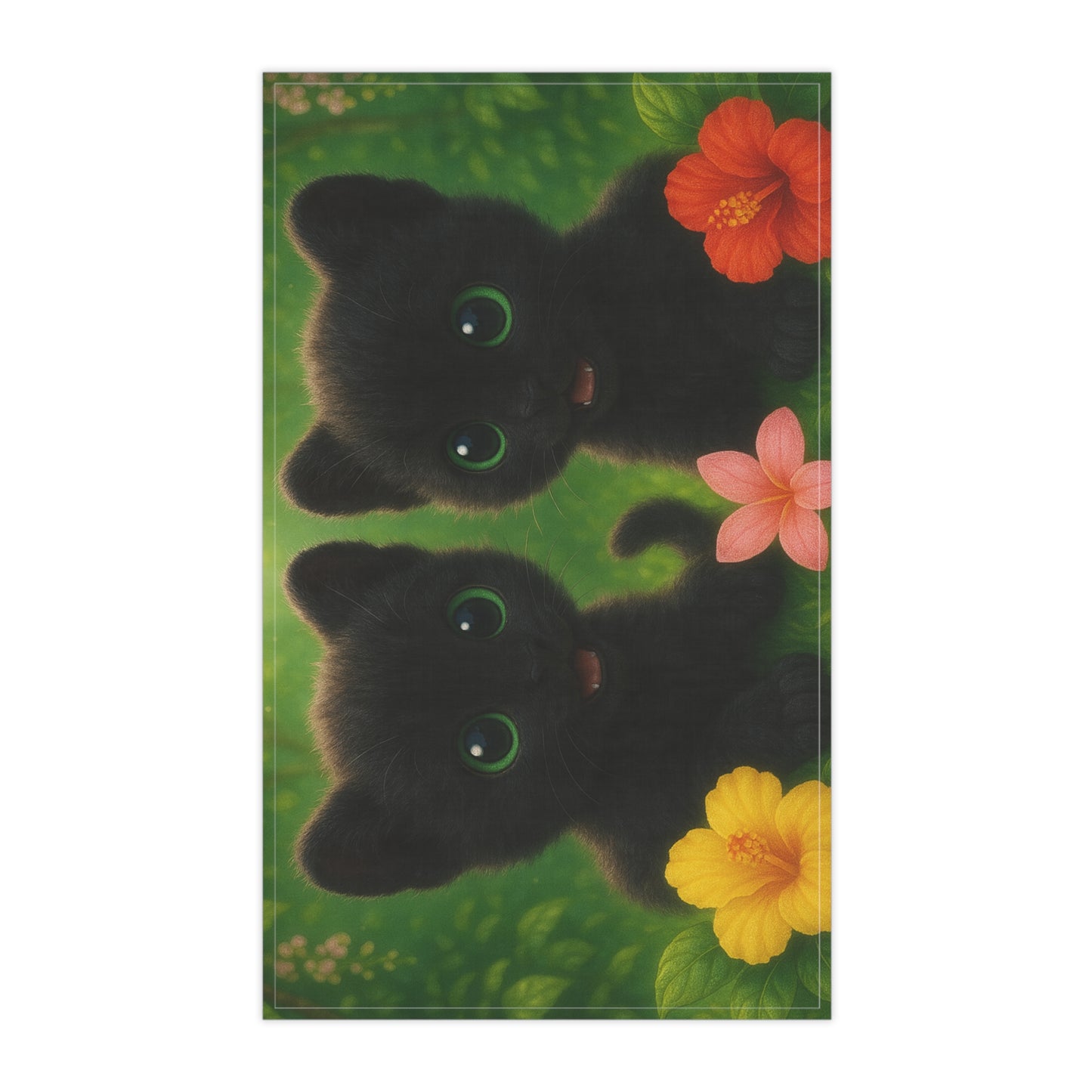 Tropical Tea Towels – Paradise Kitchen Decor / Baby Black Panthers, Macro