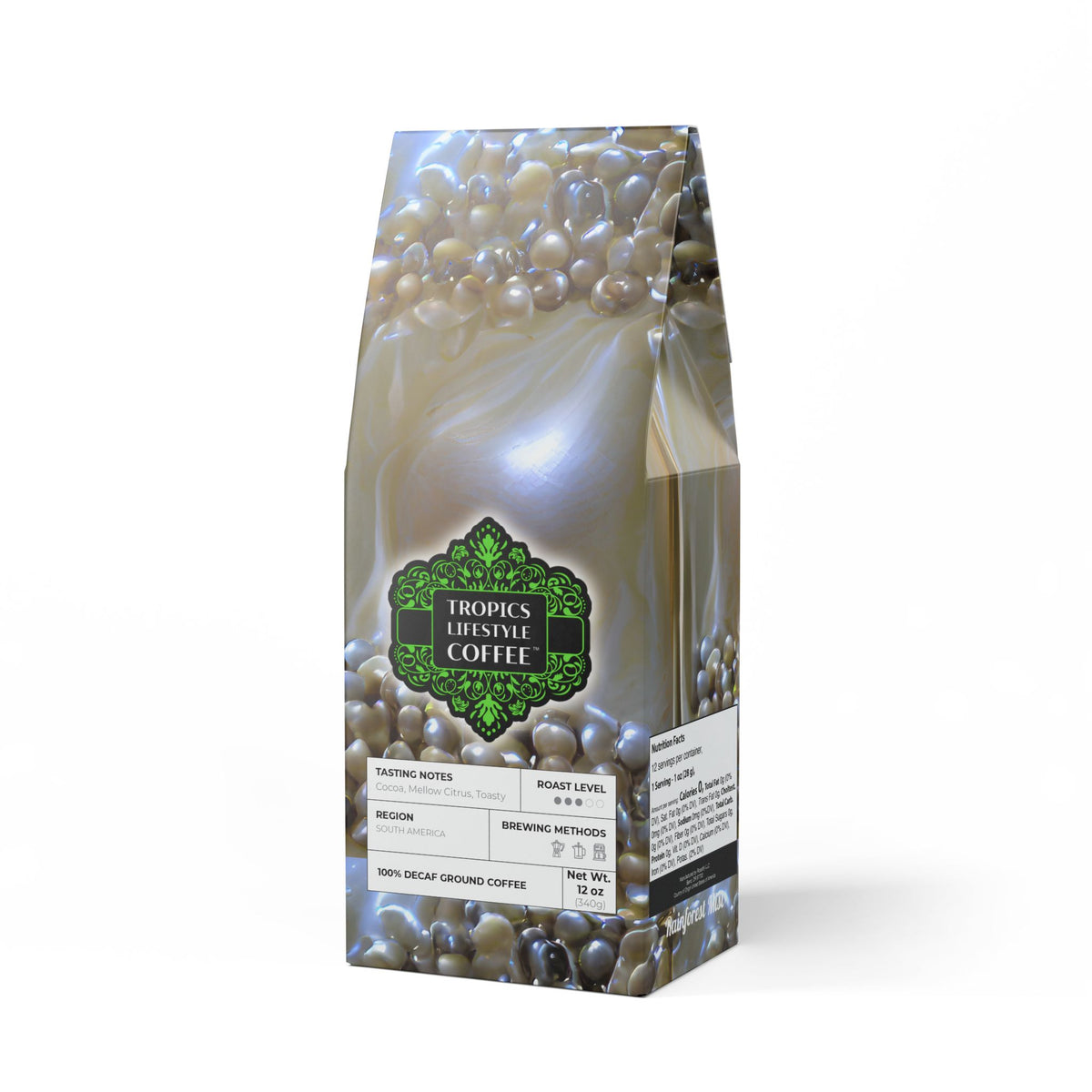 Rainforest Mist™ Single Origin DECAF (Medium Roast), Specialty Grade Craft Coffee / Natural Pearls Dream