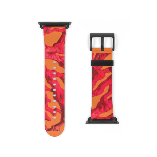 Apple Watch Band - Red Coral, crusta orange background