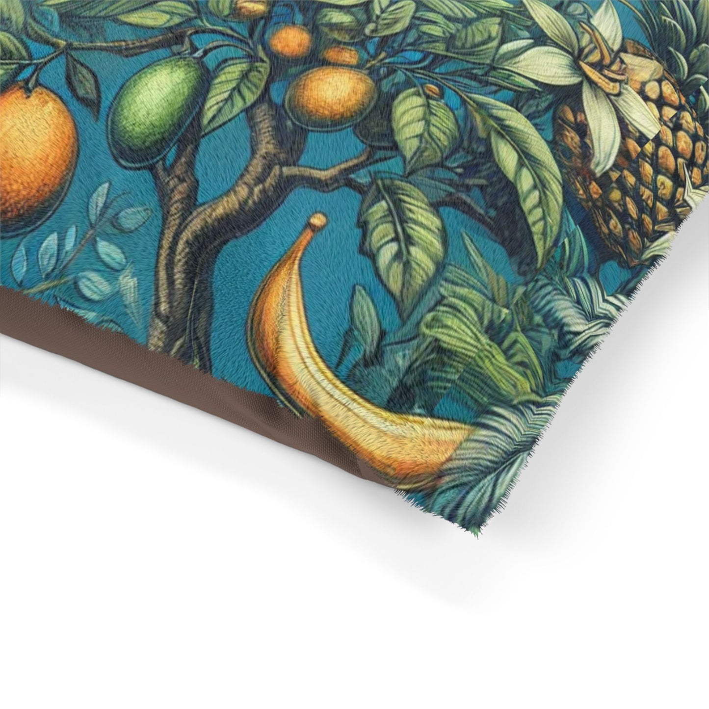 Pet Bed - Cozy and Fun Dog or Cat Bed for Beach Lovers / Tropical Fruit Blue