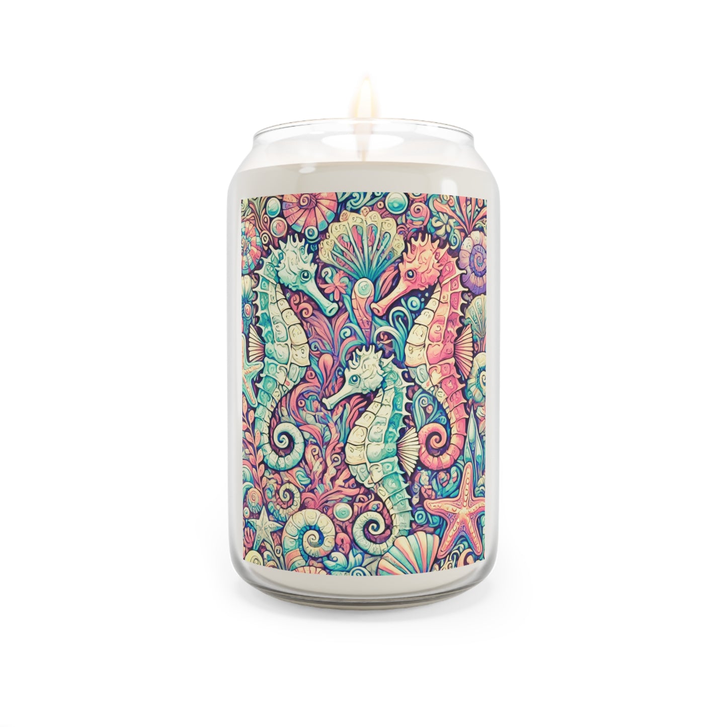 Scented Candle, 13.75oz - Seahorse Trio, Retro