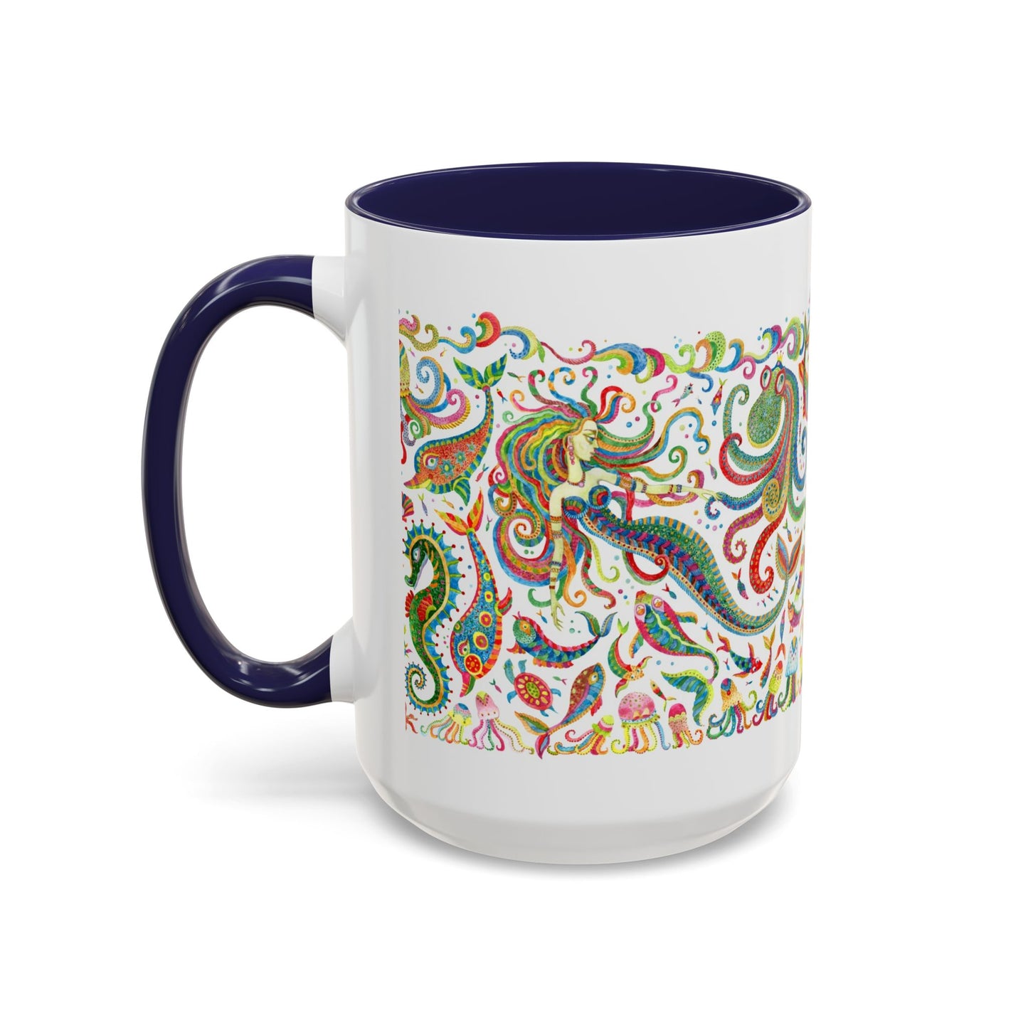 Accent Coffee Mug | Tropical-Inspired Drinkware / Colorful Mermaid Kingdom