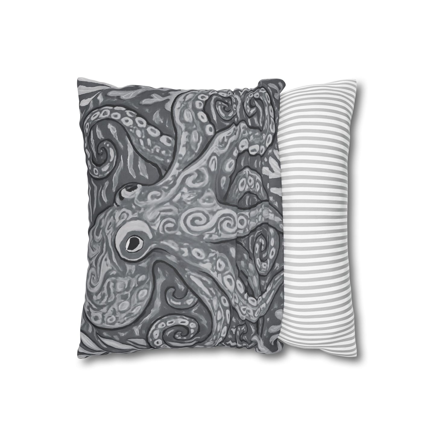 Faux Suede Square Pillowcase - Noir Kraken Joe