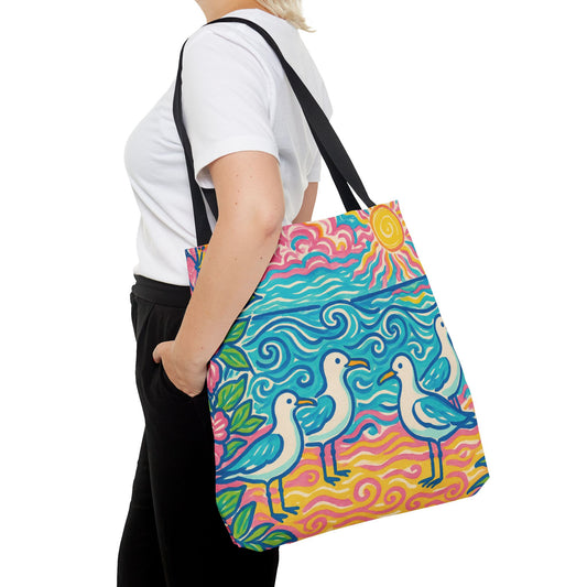 Tropical Beach Seagulls Tote Bag - 3 Sizes