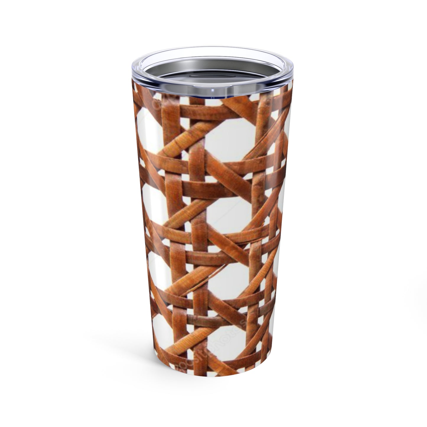 20oz Tropical Glossy Tumbler, Stainless Steel / Brown Wicker