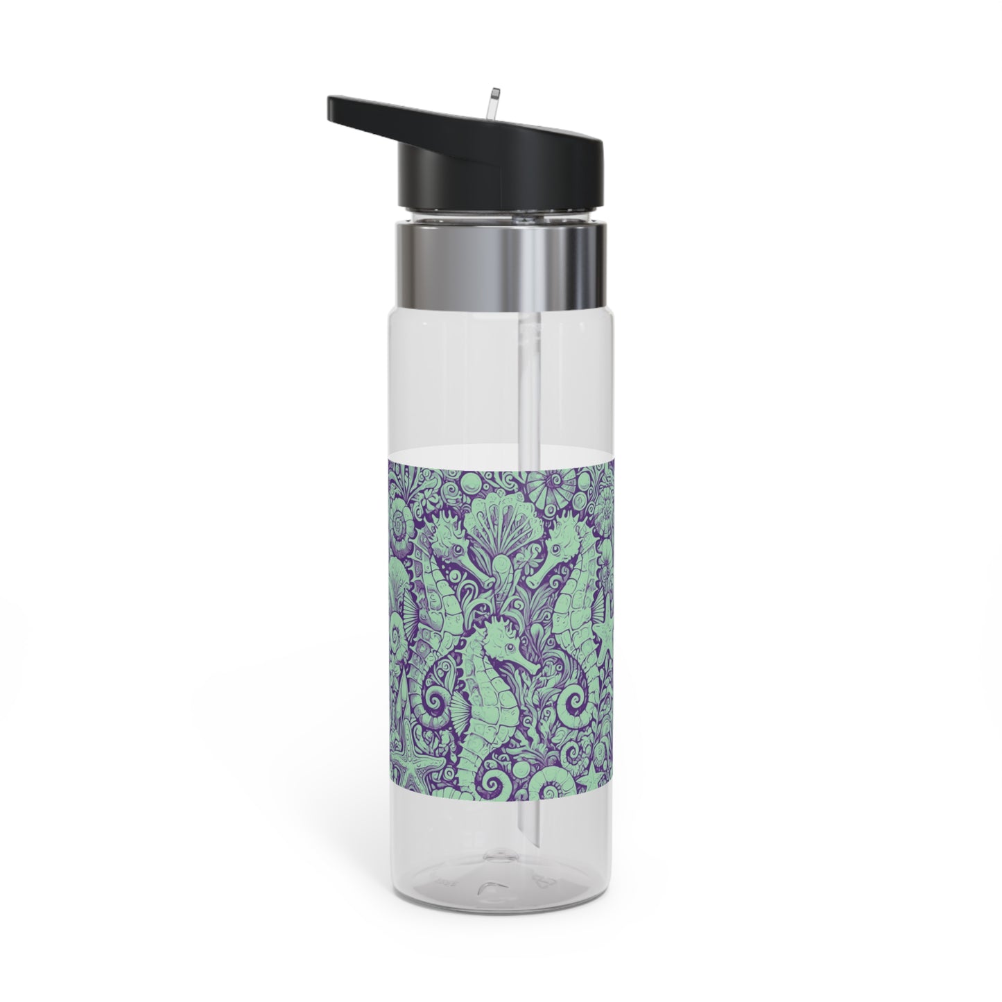 Tropical 20oz Tritan Sport Water Bottle -  Leakproof, Lightweight, BPA-Free / Seahorse Trio, Minty