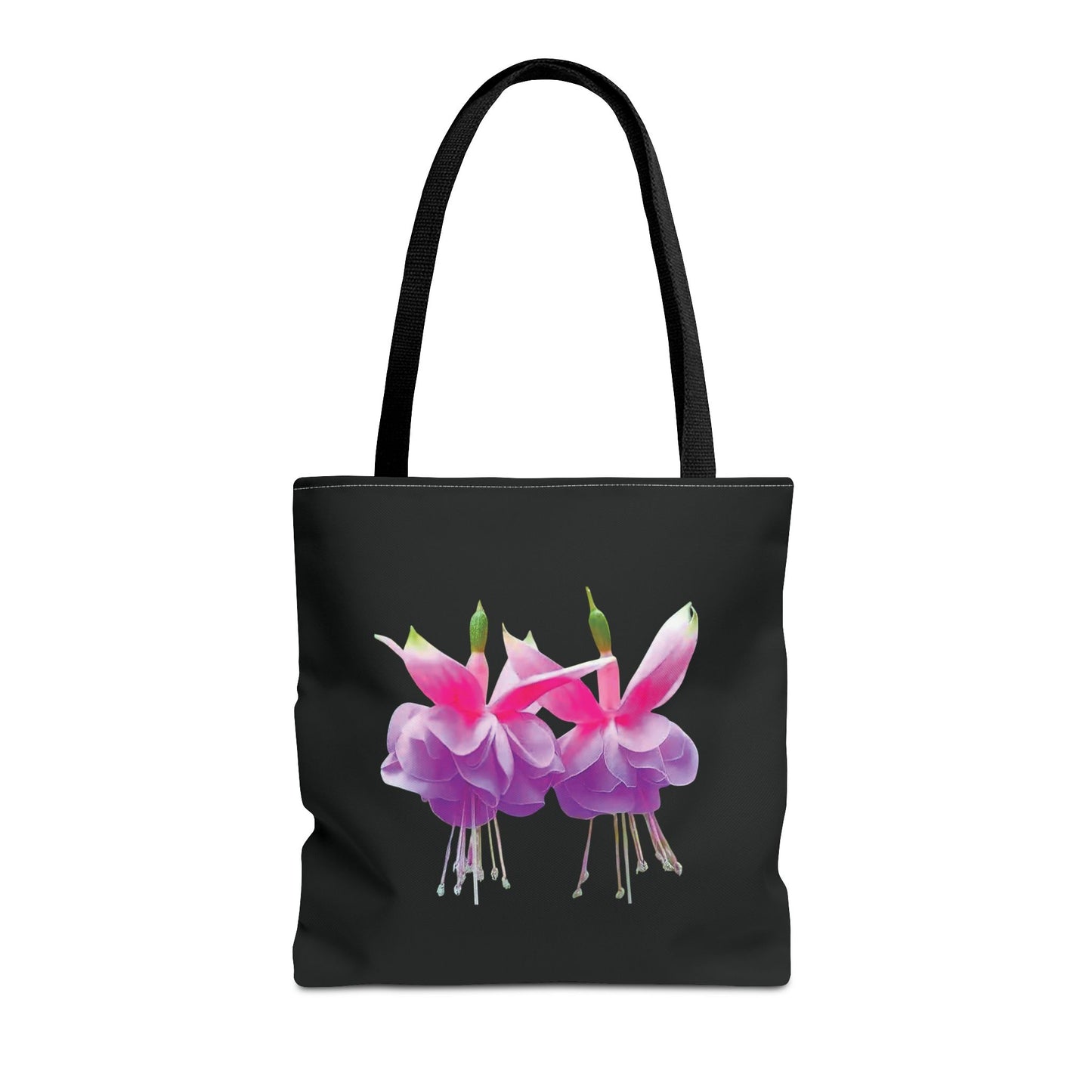 Tropical Real Two Fuchsias/Black Tote Bag - 3 Sizes