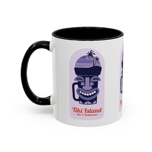 Tiki Island Accent Coffee Mug - Fun Tropical Drinkware for Beach Vibes, purple