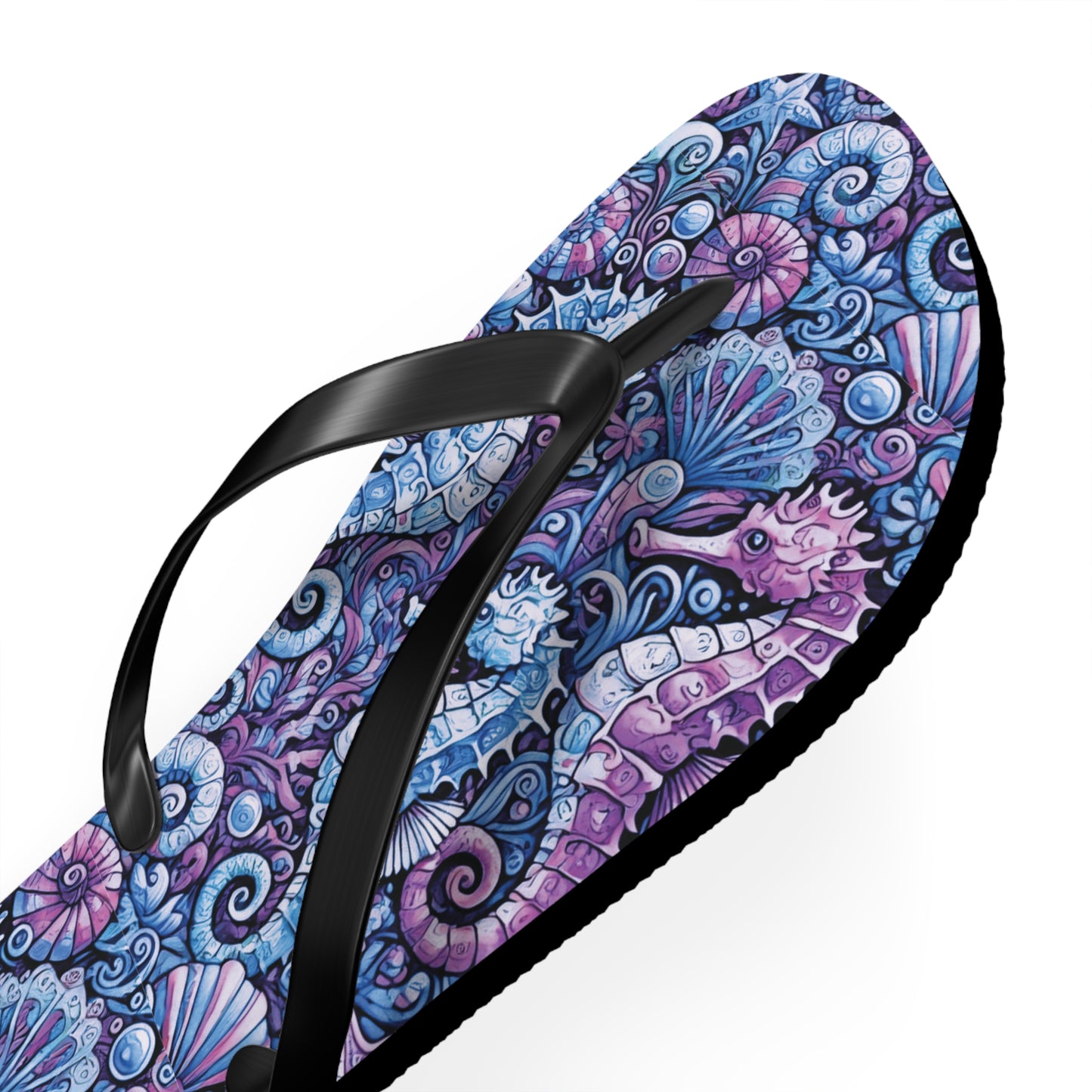 Flip Flops - Seahorses/Blue