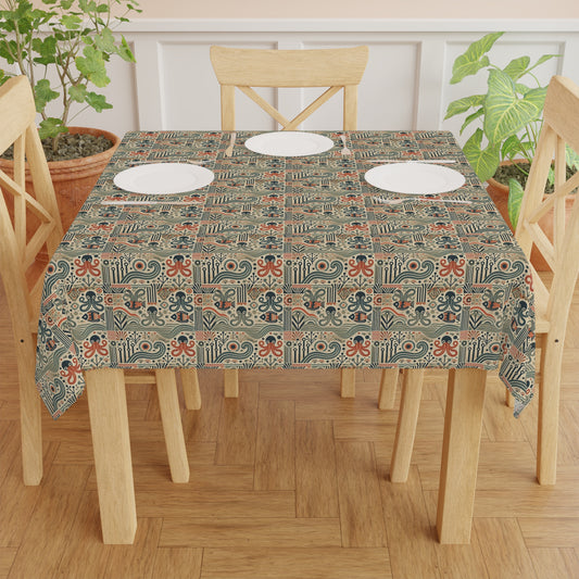 Mid-Century Octopus ~ Square Tablecloth, 55" x 55"