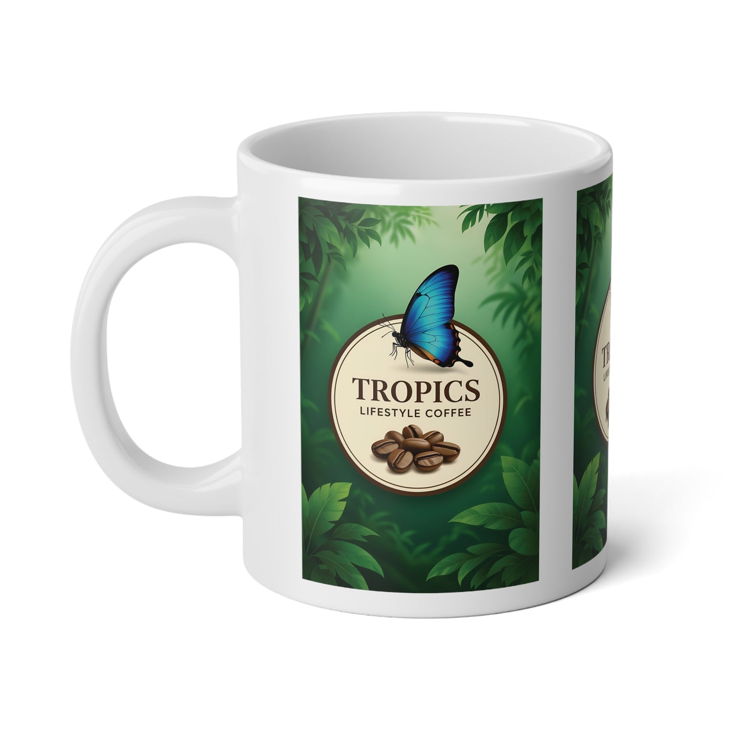 Jumbo Mug, 20oz, Butterfly TLCoffee Logo | Tropical Coffee Cup
