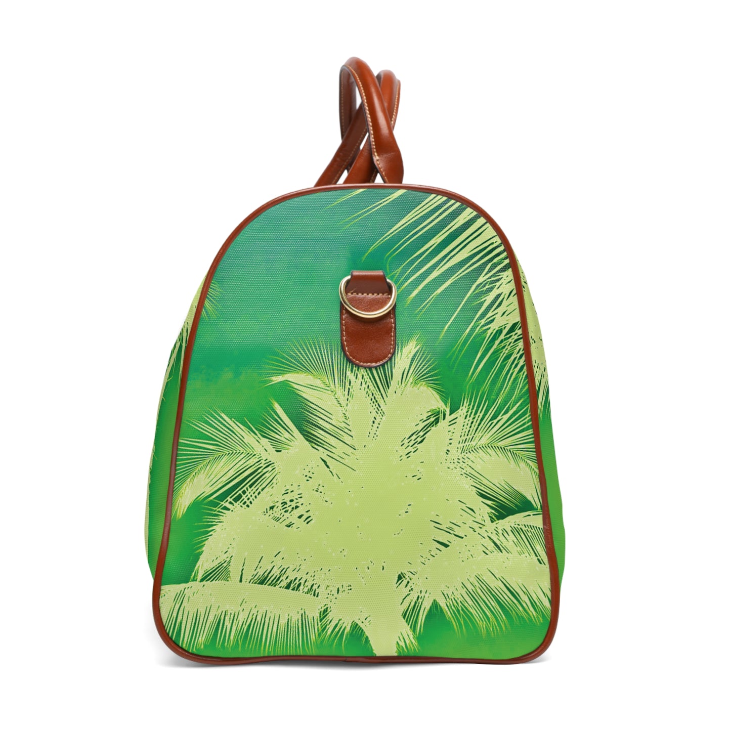 Tropical Waterproof Travel Bag - Perfect for Beach Getaways / Palm Glow, Green