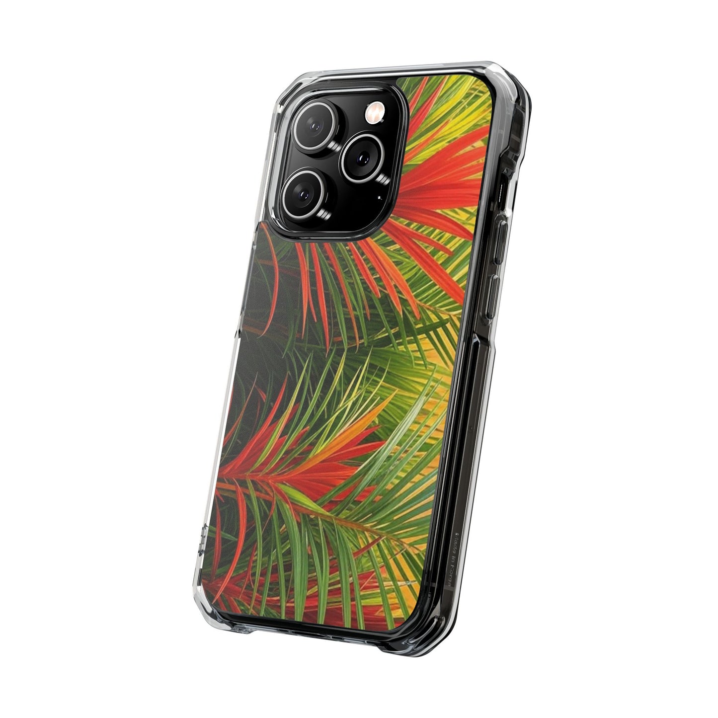 Red Flame Palm Magnetic Clear Phone Case, Many Models
