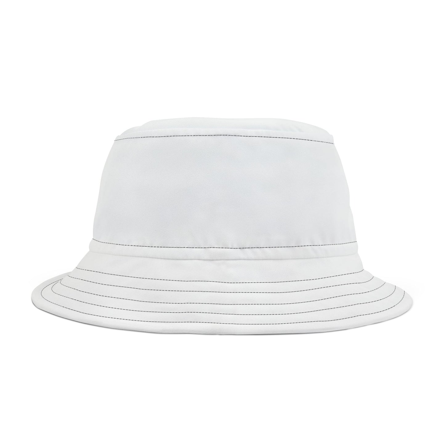 Tropical Polyester Bucket Hat, 2 Sizes - Young Palms/White