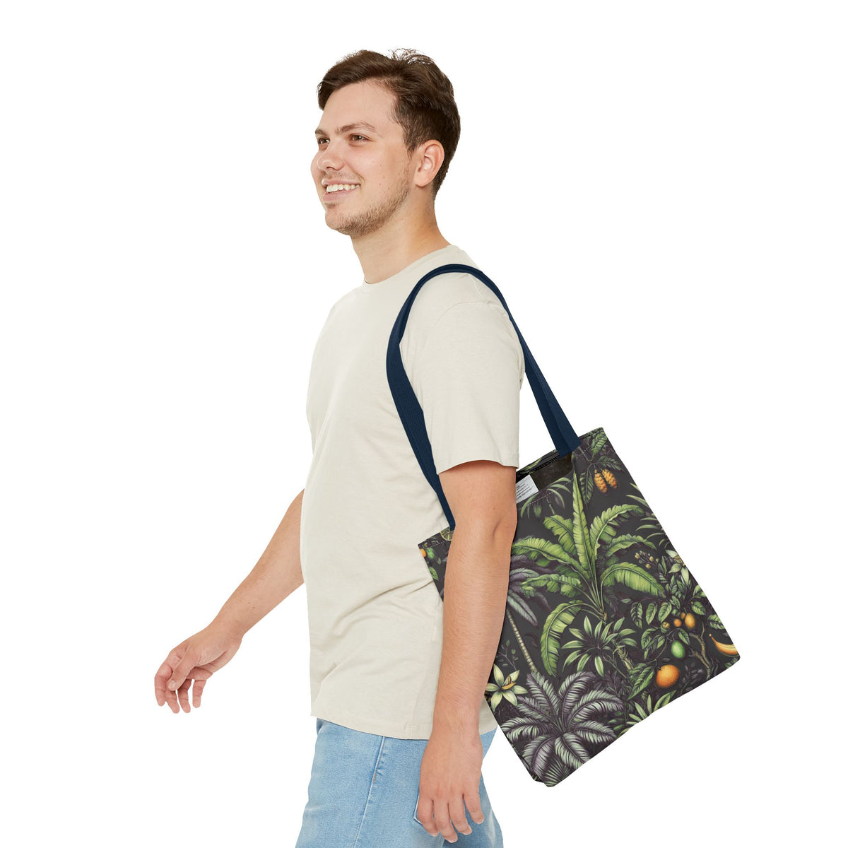 Tropical Fruit/Black Tote Bag - 3 Sizes