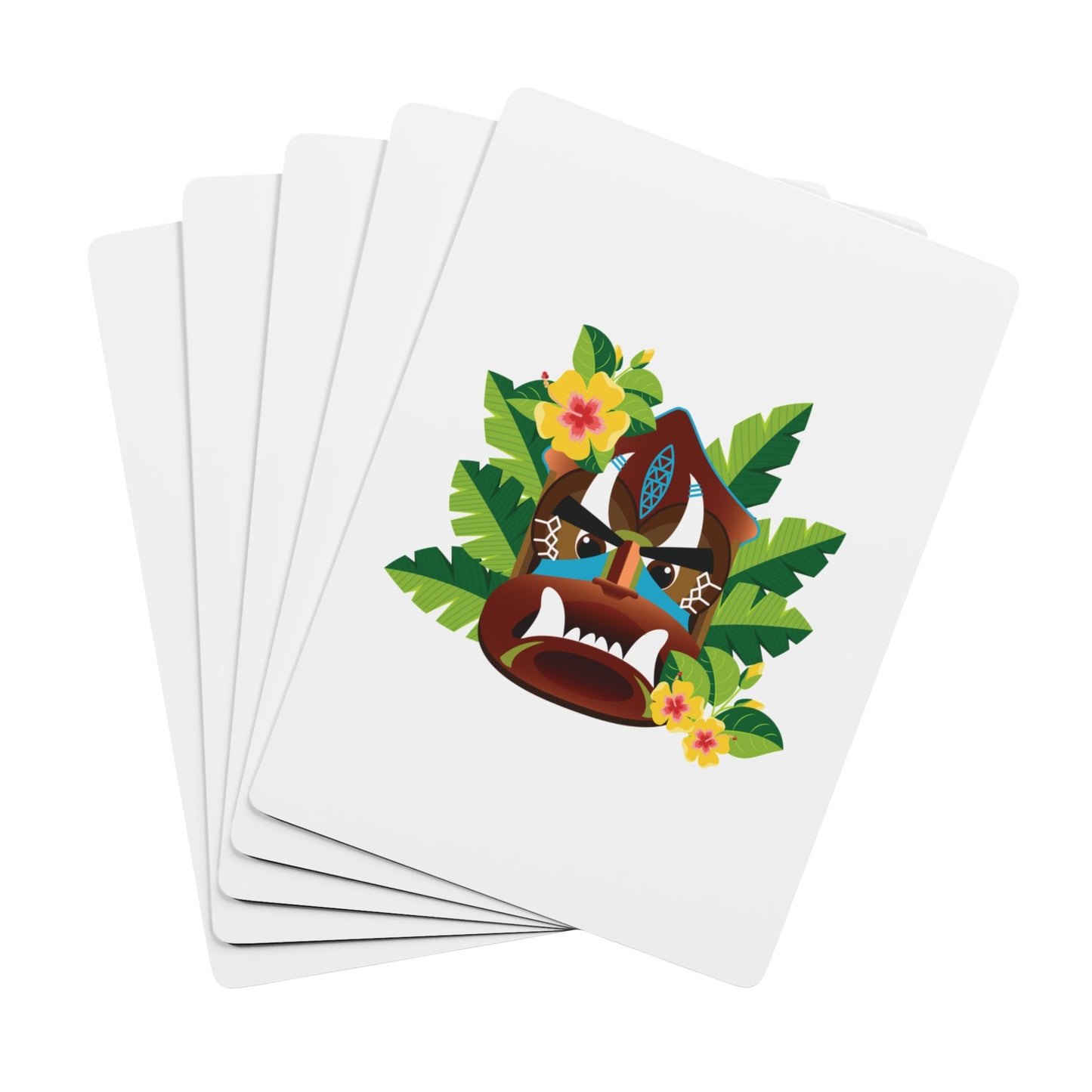 Poker-Sized Playing Cards - Tiki Boss Kimo, white