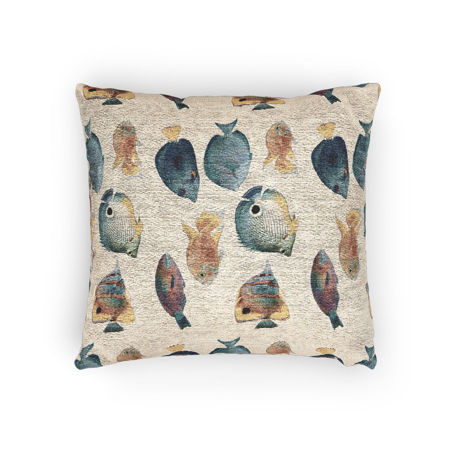 Woven Pillow, 17"W x 18"L ~ School of Fish