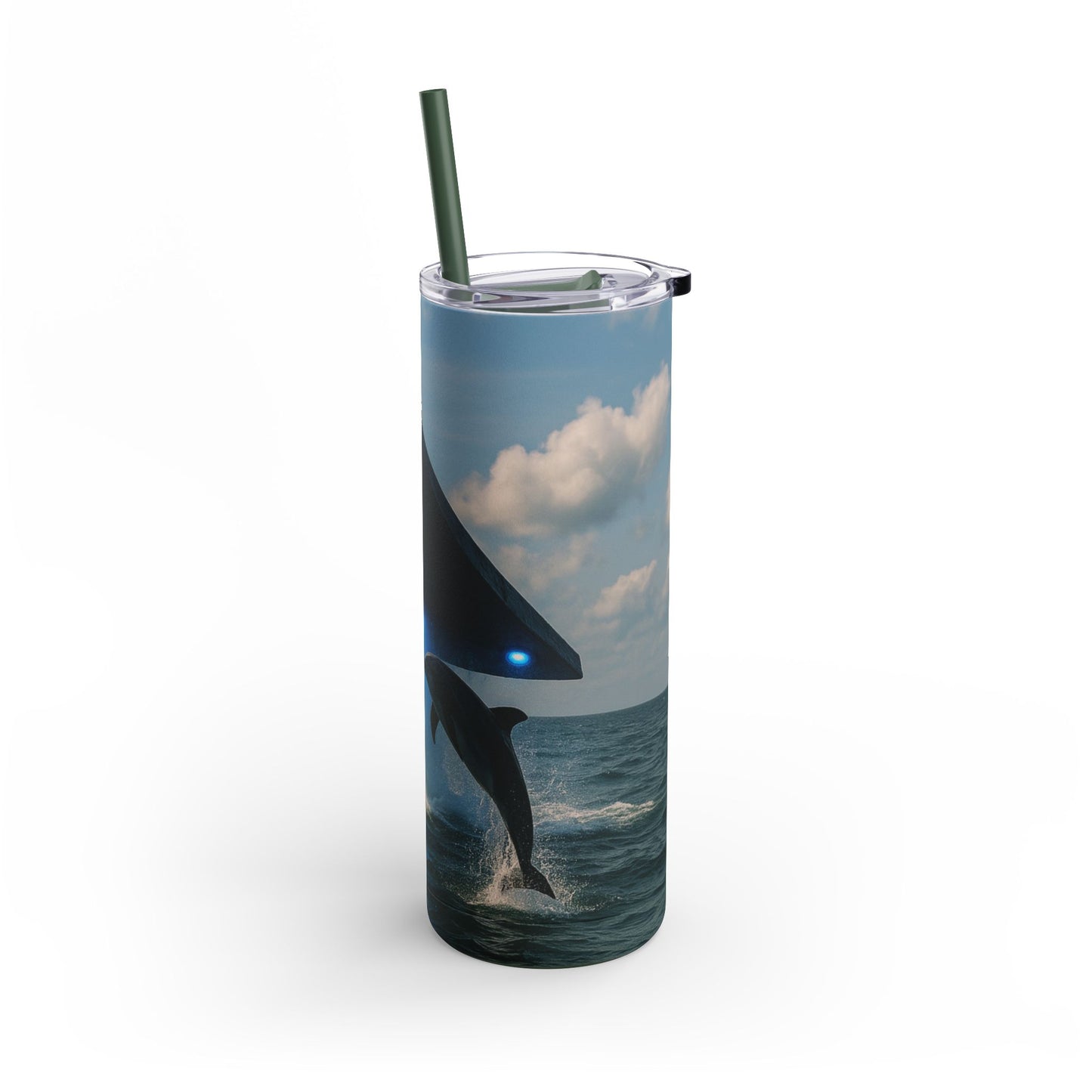 20oz Matte Tumbler, 7 Colors - Stylish Travel Cup -UFO and Dolphin