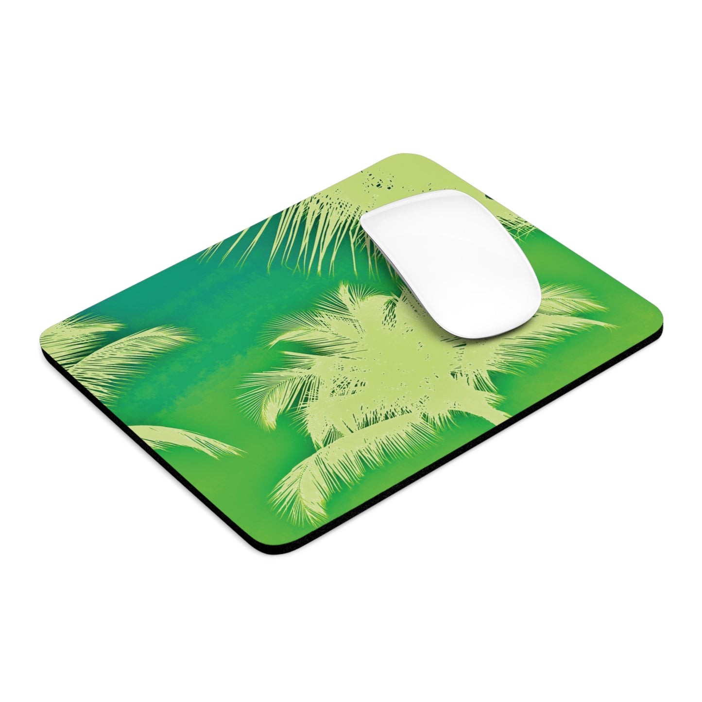 Coastal Mouse Pad, 2 Shapes - Beach Vibes for Home Office & Gamer / Palm Glow, Green