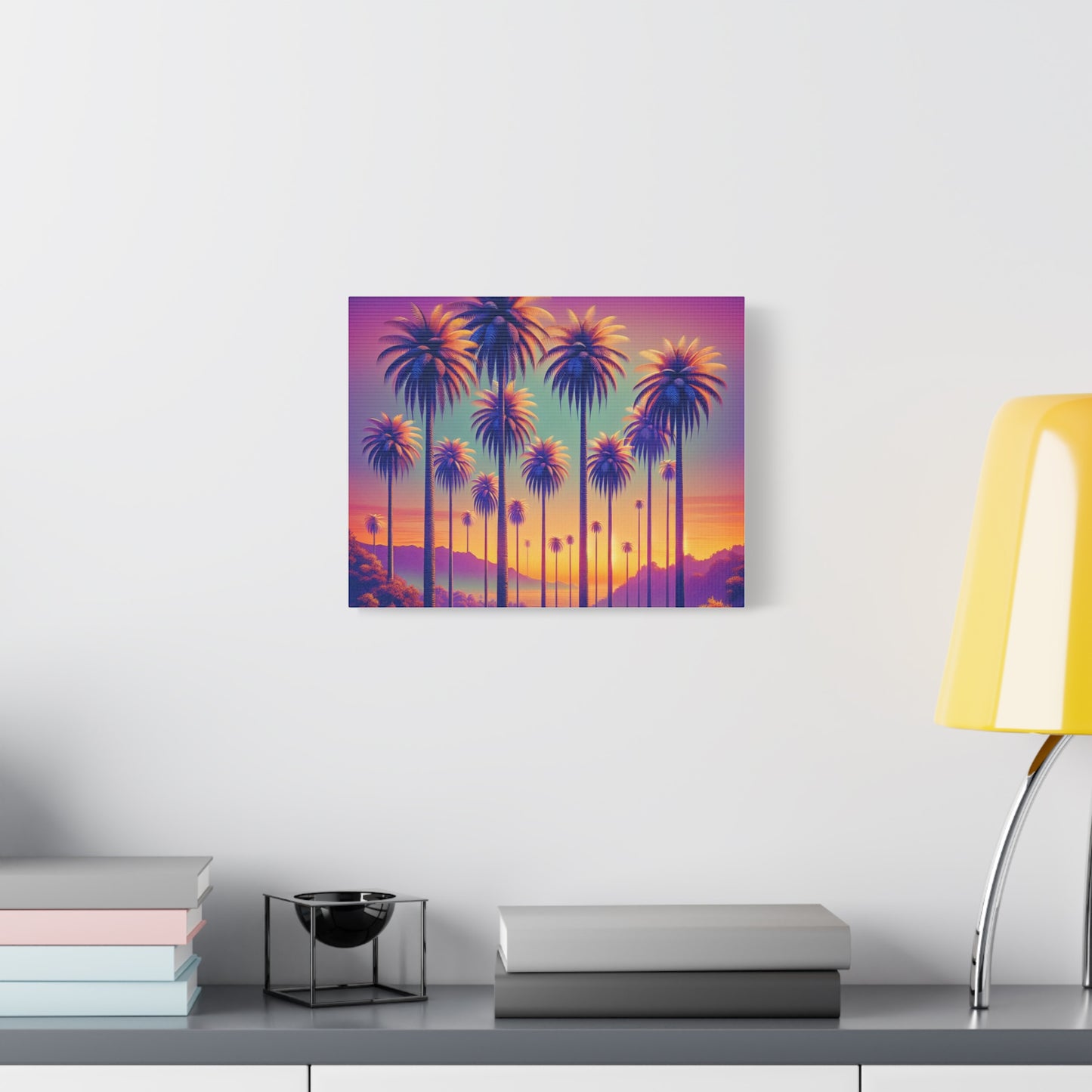 Matte Canvas, Stretched, Various Sizes / Sunset Palms