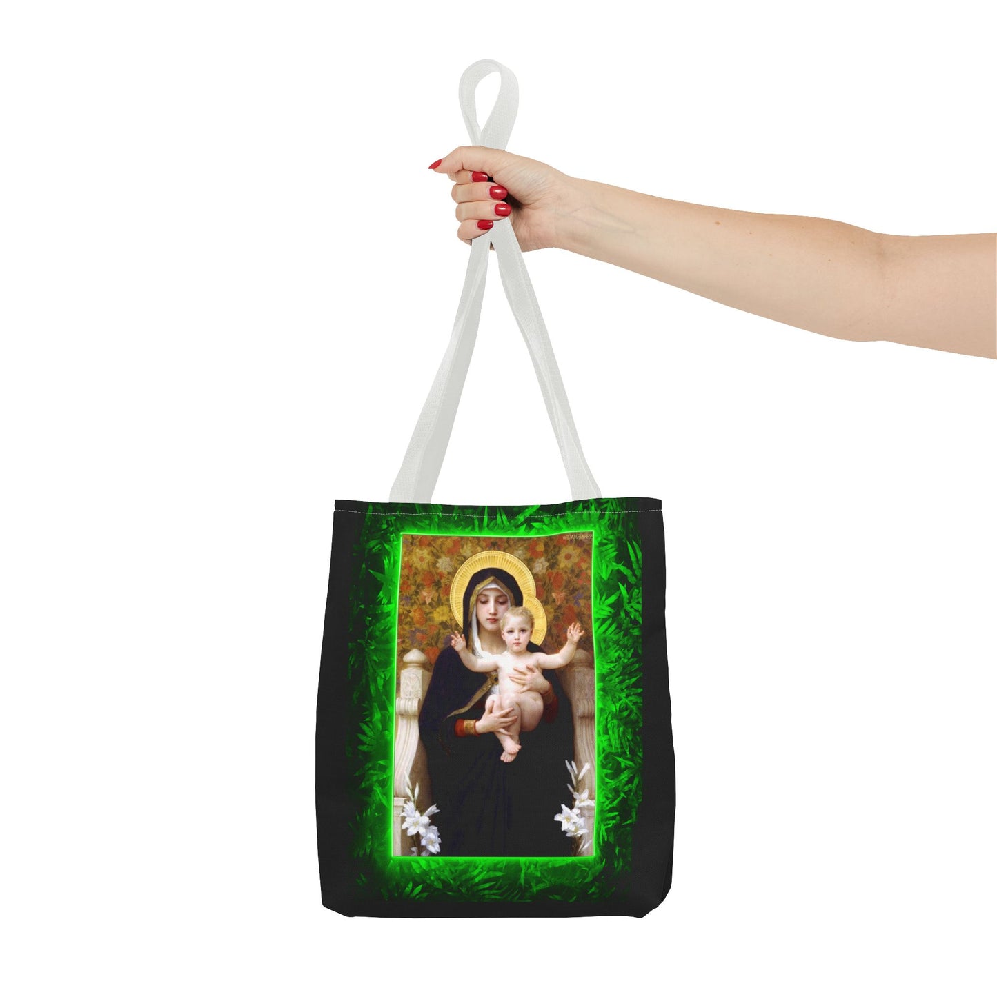 Religious Madonna of the Lilies Tropical Tote Bag - 3 Sizes