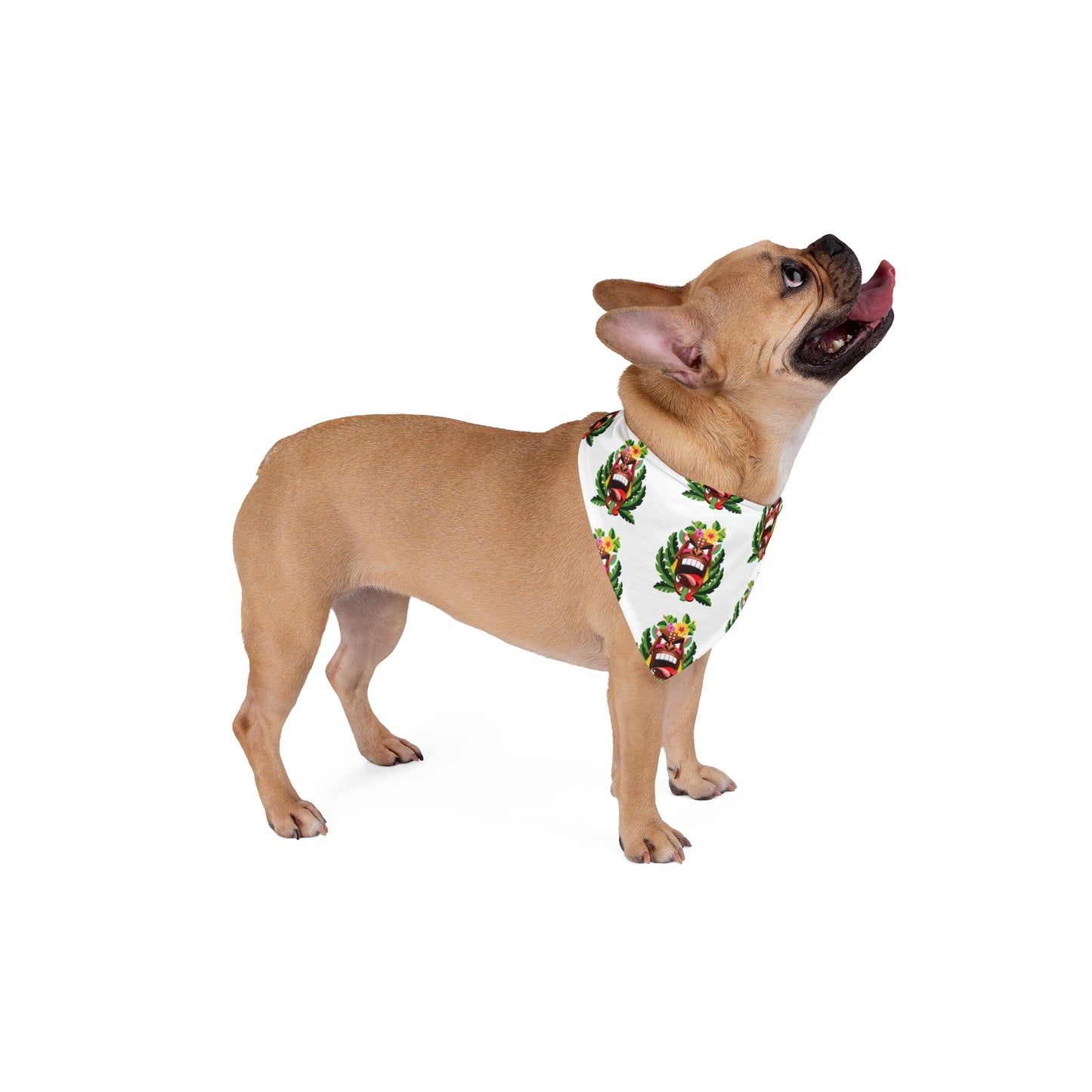 Tiki God Alelo Tropical Pet Bandana, 2 Sizes - Stylish accessory for dogs & cats