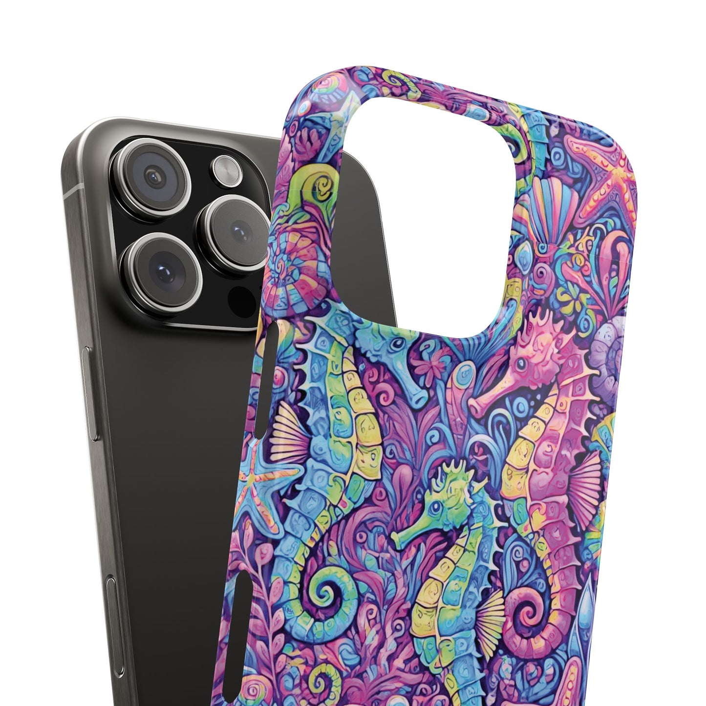 Slim Phone Cases - Seahorses, Fantasy POP