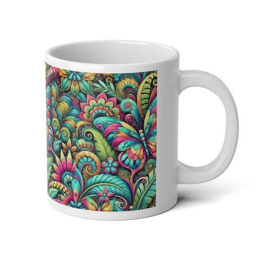 Jumbo Mug, 20oz, Butterfly Pop | Tropical Coffee Cup