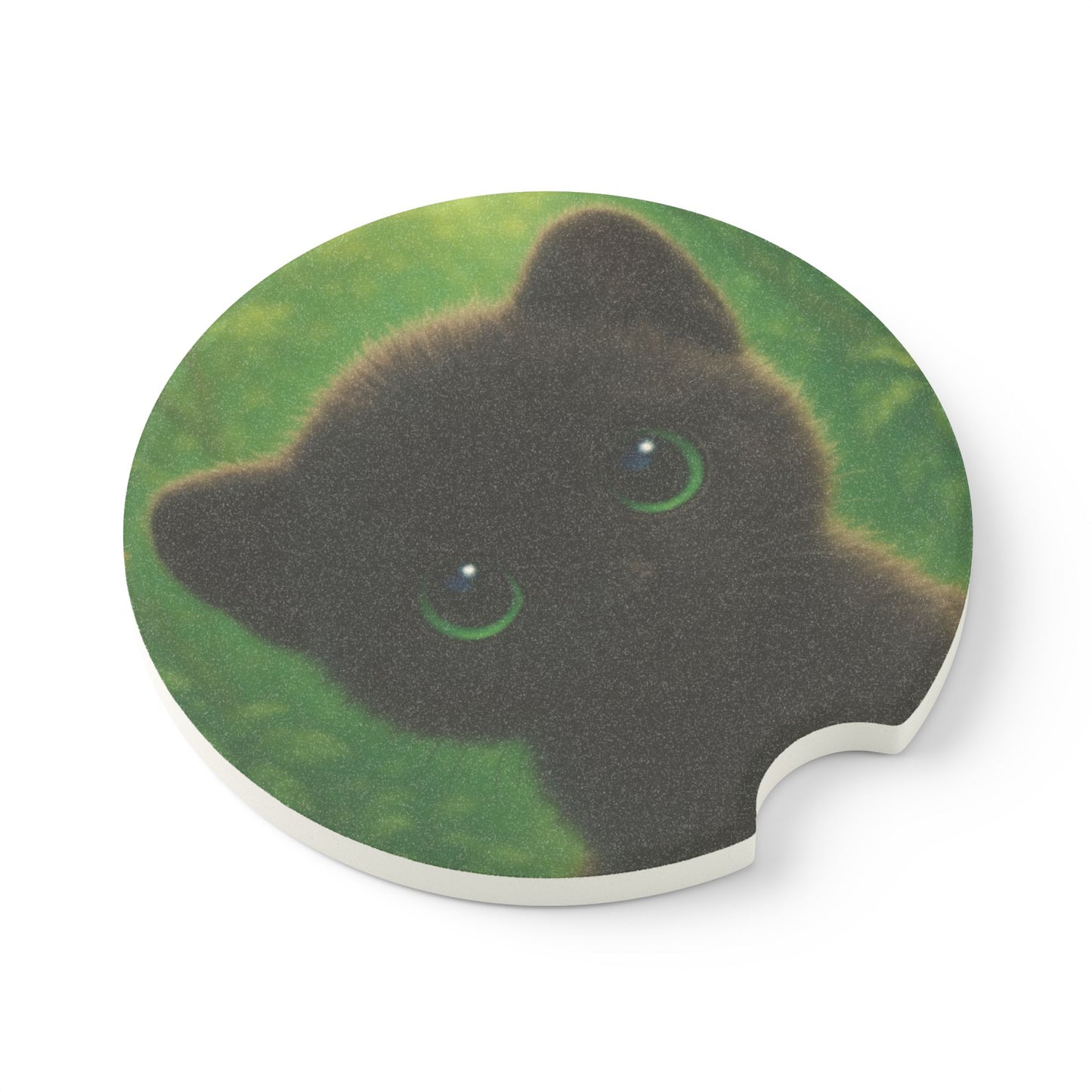 Soapstone Car Coaster - Baby Black Panther
