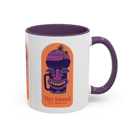 Tiki Island Accent Coffee Mug - Fun Tropical Drinkware for Beach Vibes, orange