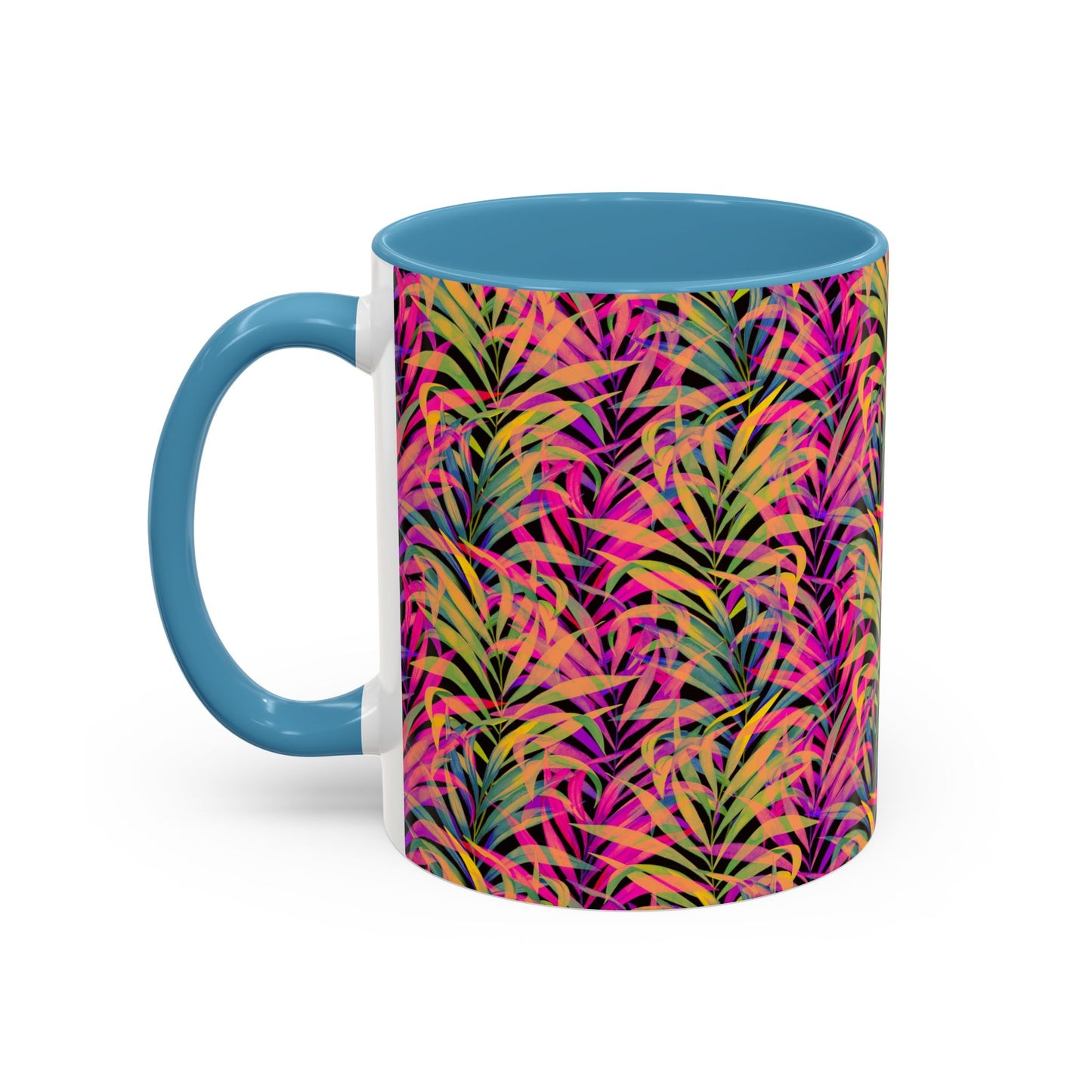 Accent Coffee Mug (11, 15oz), Rainbow Fronds / Various Colors