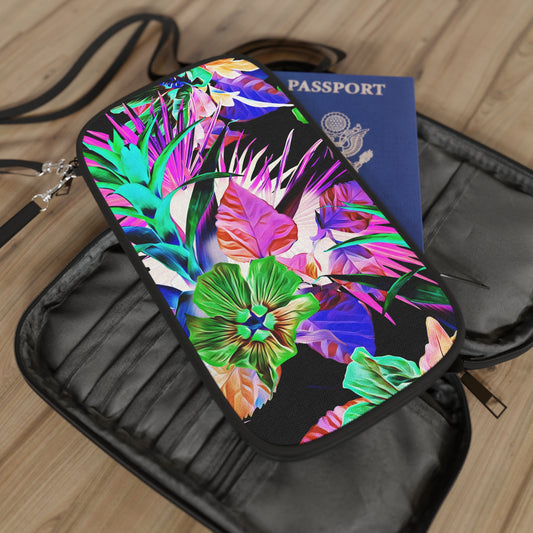 Passport Wallet -Plant-Palooza, black