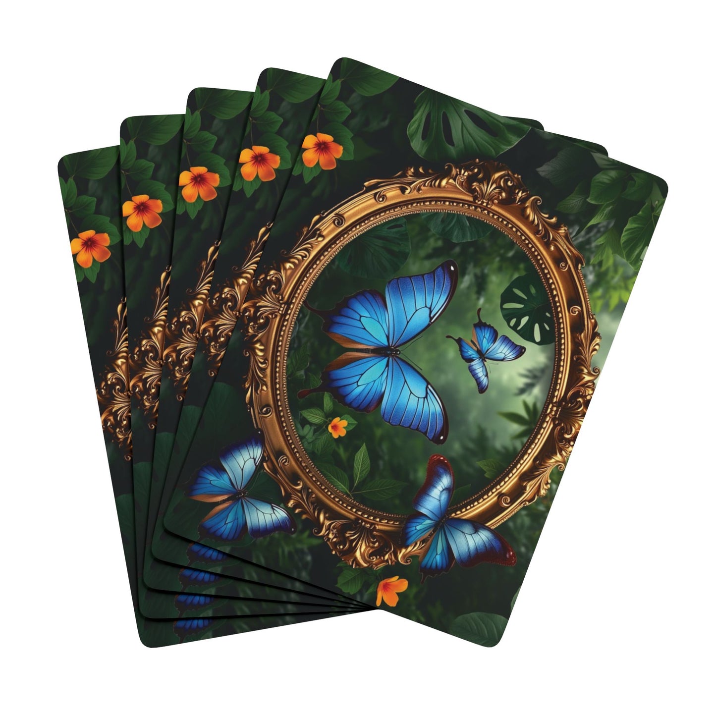 Poker Playing Cards - Framed Morpho Butterfly Dancers