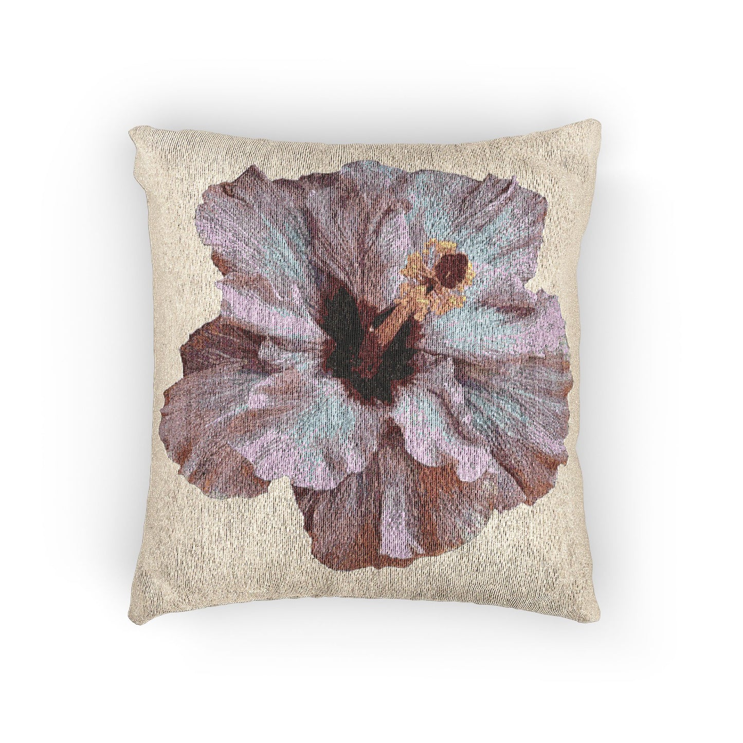 Woven Pillow, 17"W x 18"L ~ Photo Lilac Hibiscus