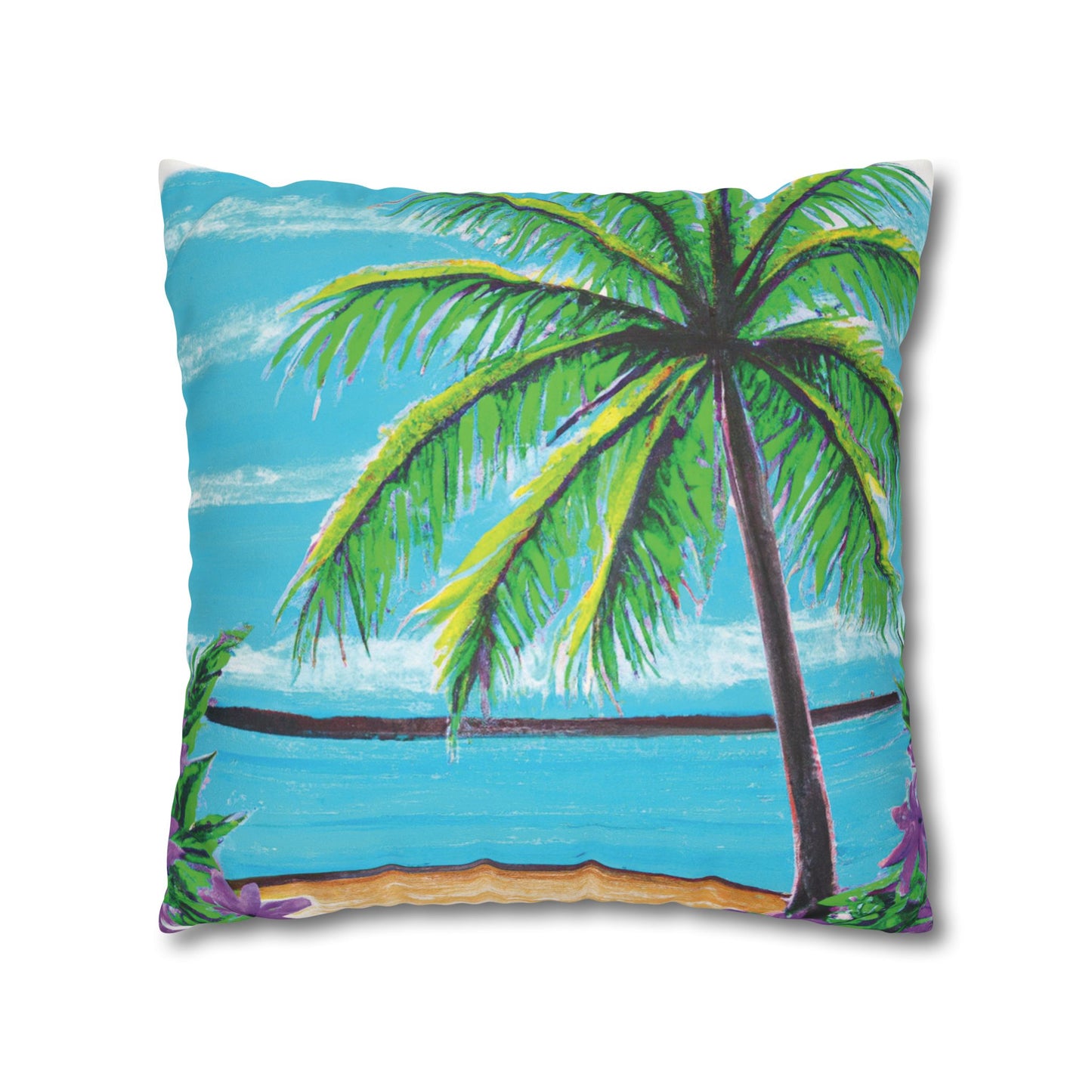 Faux Suede Square Pillowcase - Calm Beach