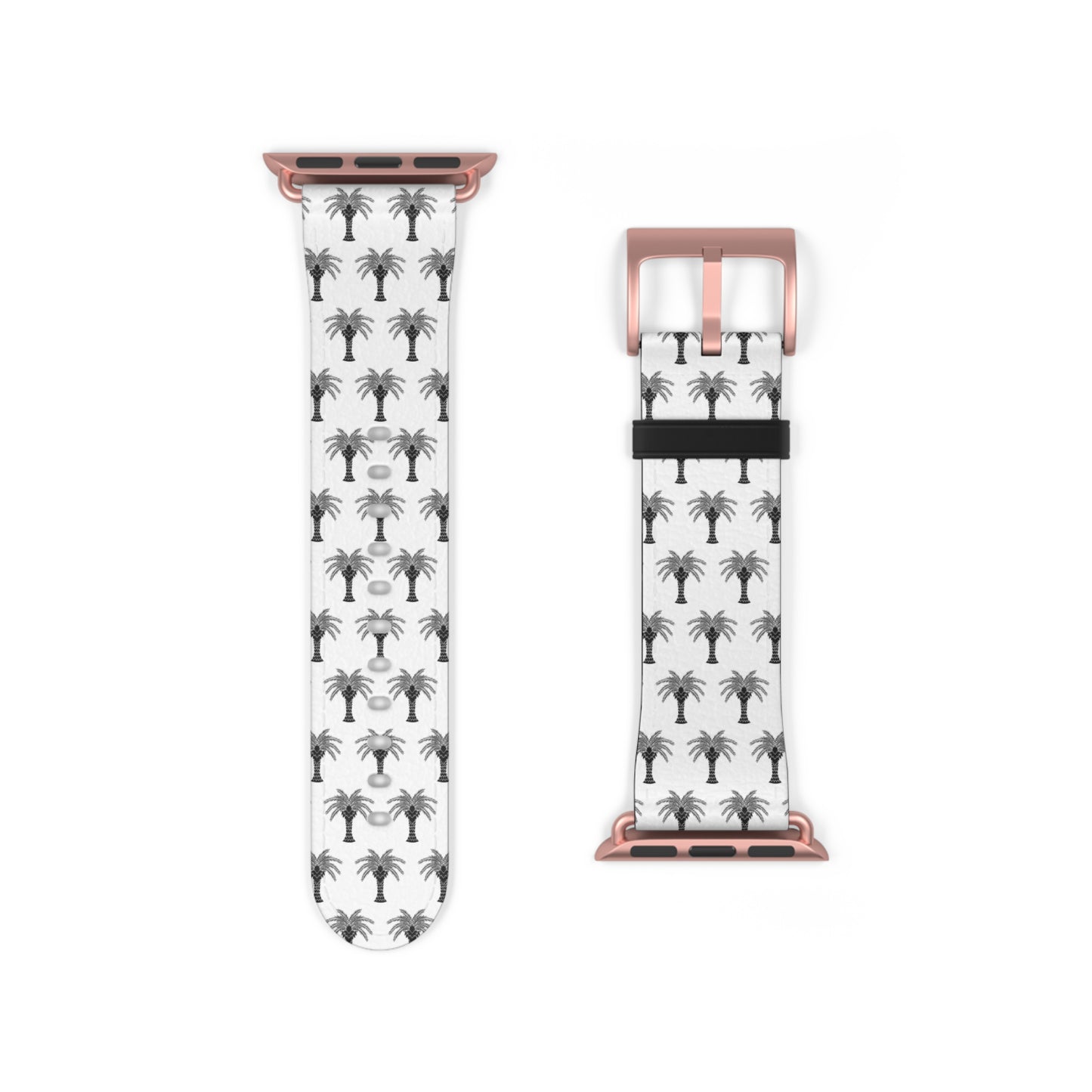 Watch Band - Art Deco Palm, Repeat White