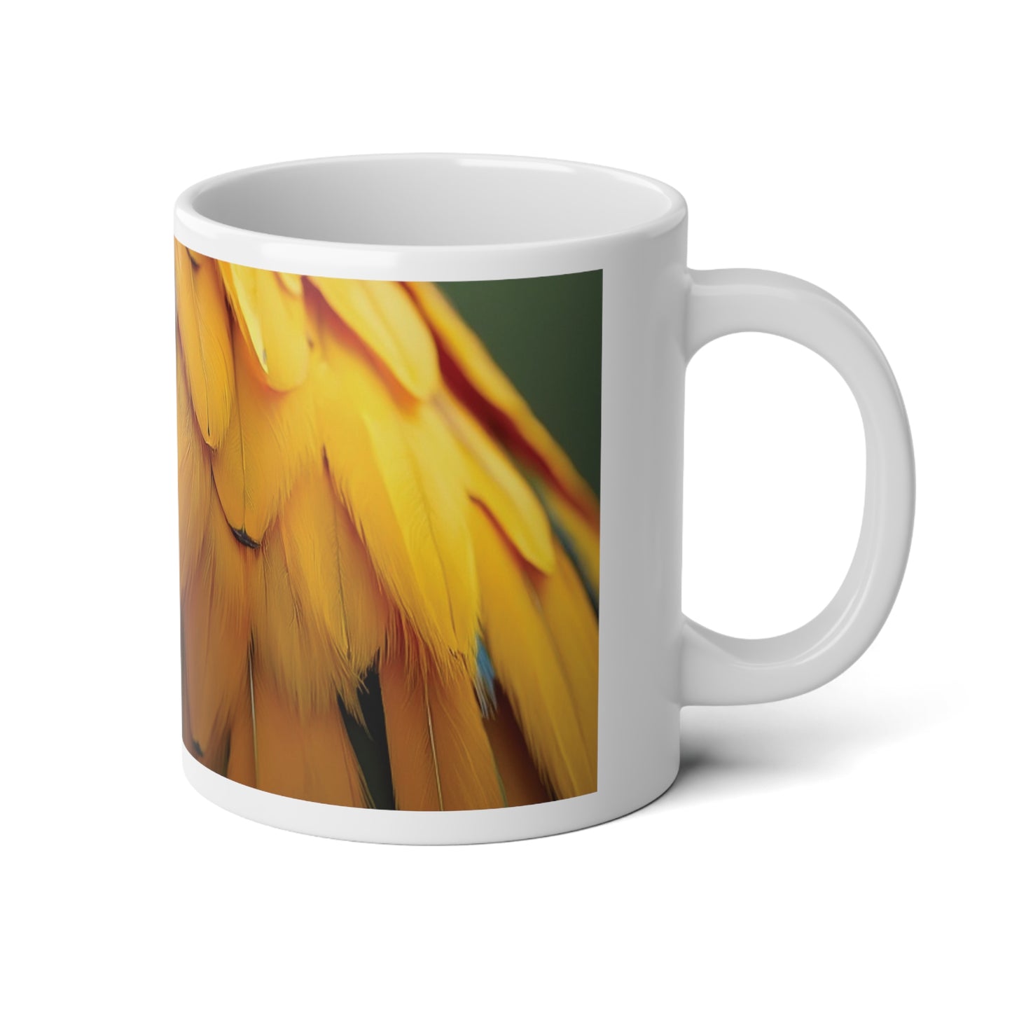 Jumbo Mug, 20oz, Macaw Feathers | Tropical Coffee Cup