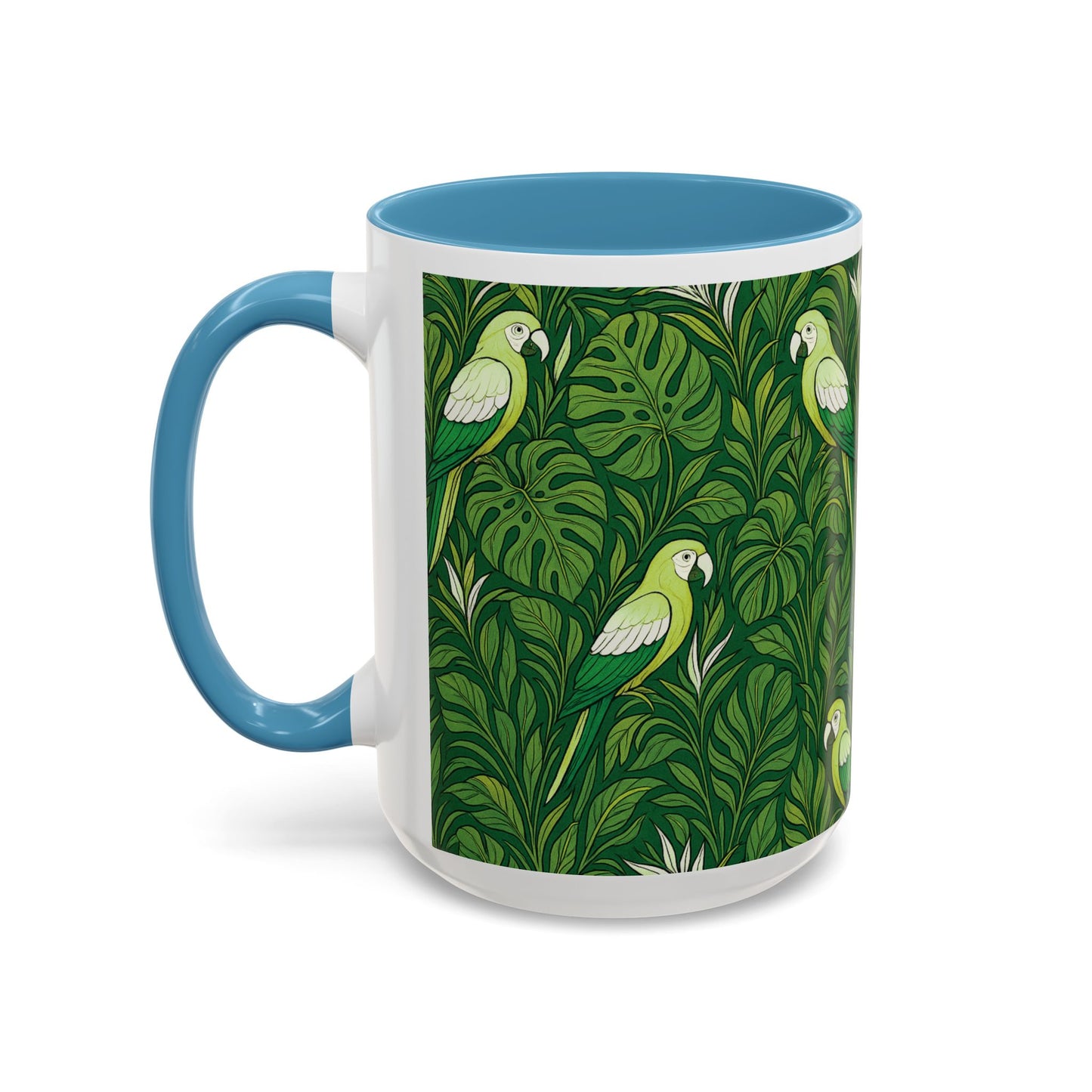 Accent Coffee Mug (11, 15oz), 8 Colors - Parrot Family, Lime