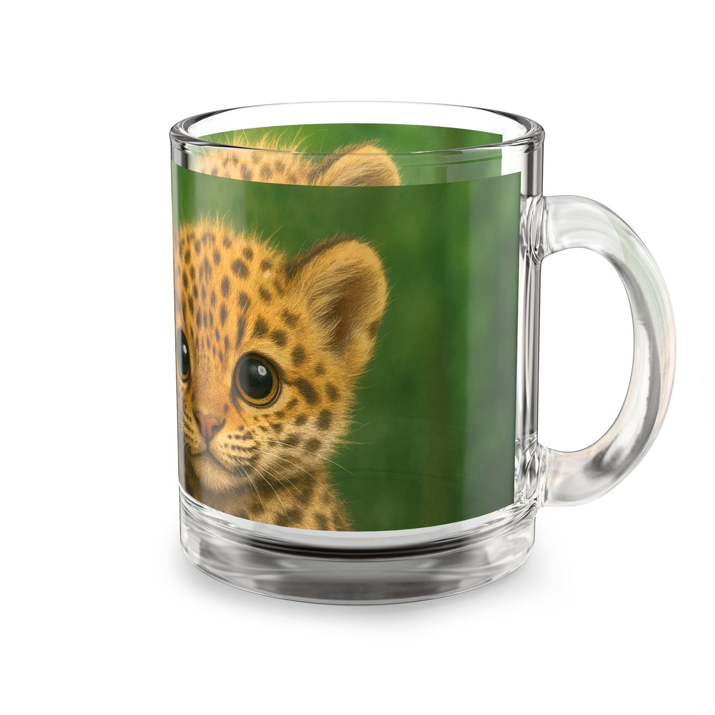 Baby Jaguars Glass Mug - 10oz, Perfect for Rainforest Lovers