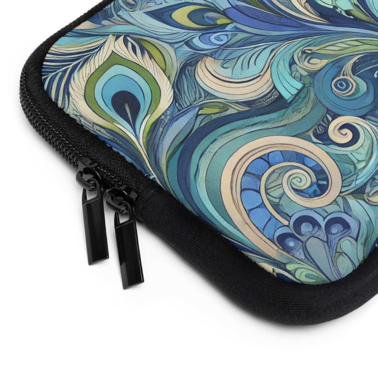 Tropical Laptop Sleeve, 5 Sizes - Perfect for Beach Lovers & Students / Feather Currents Blue