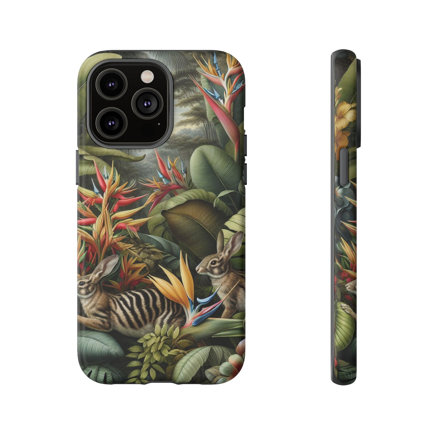 Rainforest Rabbit Outing Phone Case - Tough Cases with Summer Vibe