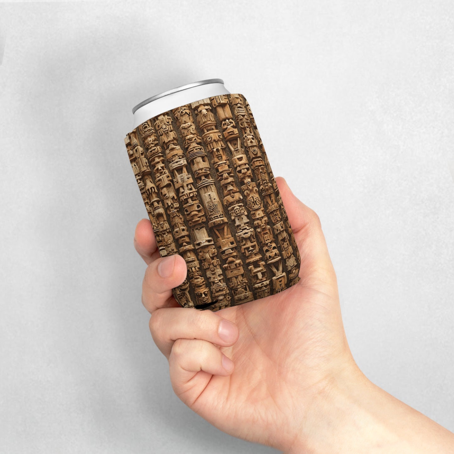 Ancient Tiki Totems Can Cooler Sleeve - Perfect for Outdoor Picnics