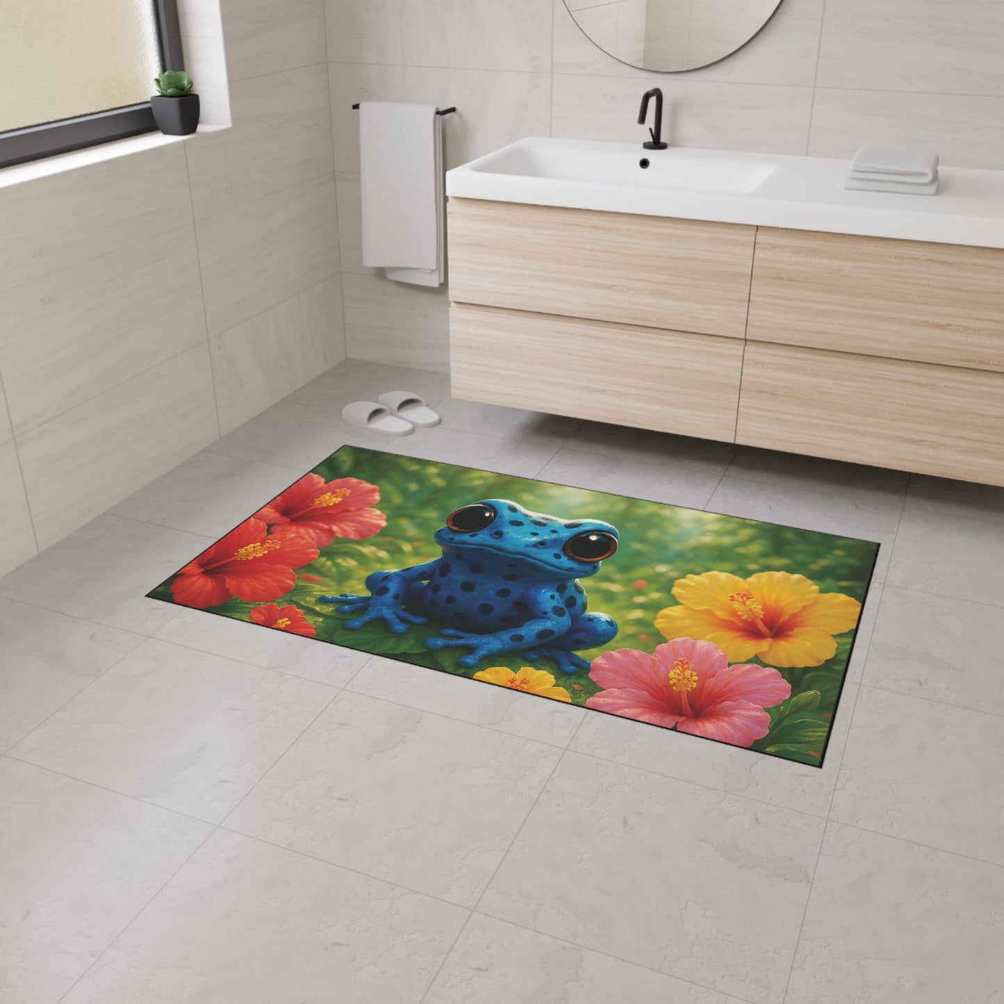 Heavy Duty Floor Mat, 5 Sizes – Tropical Area Rug for Home Décor / Baby Tree Frog