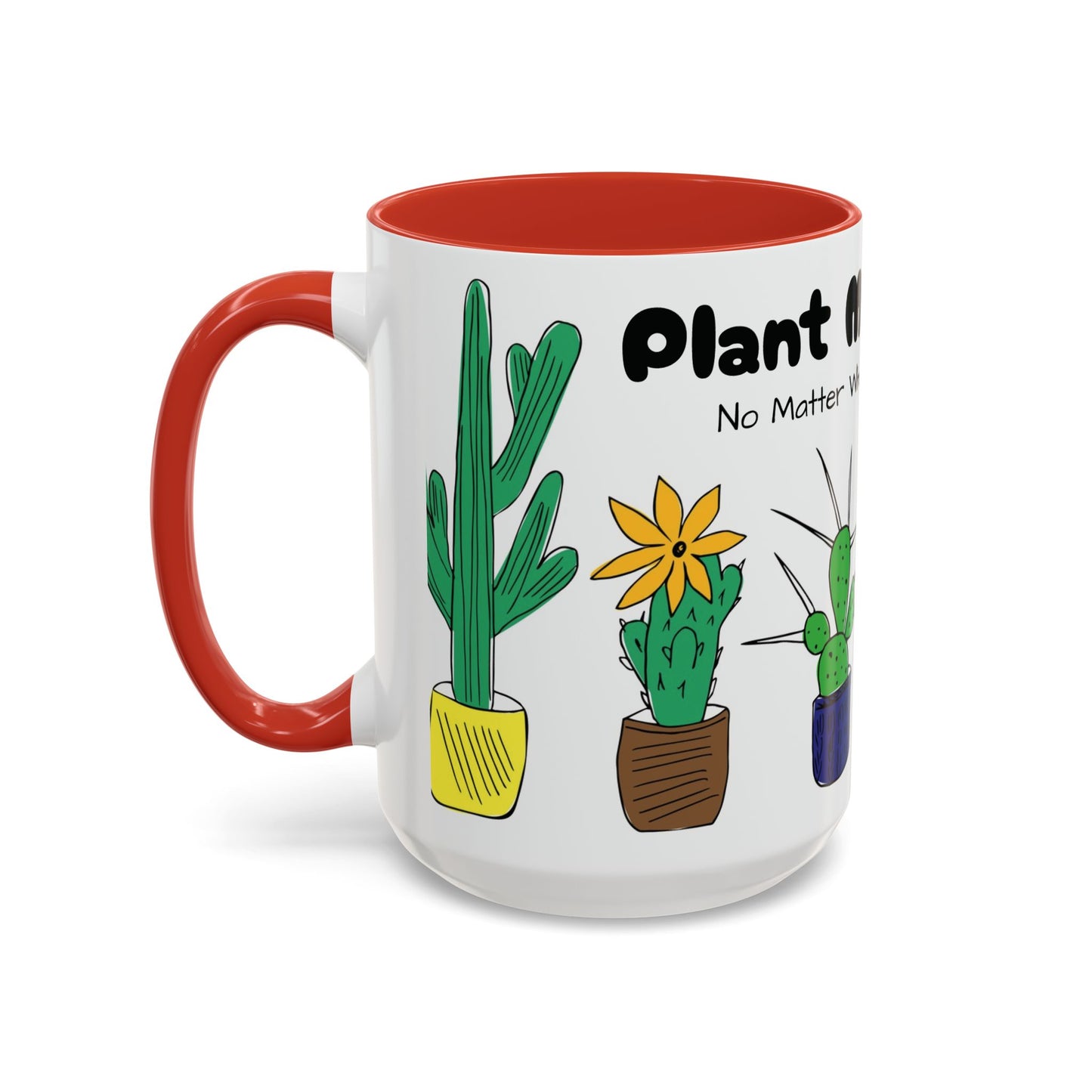 Botanical Accent Coffee Mug (11, 15oz), 8 Colors - Plant Mom: At Least I Don't Have Ugly Children!